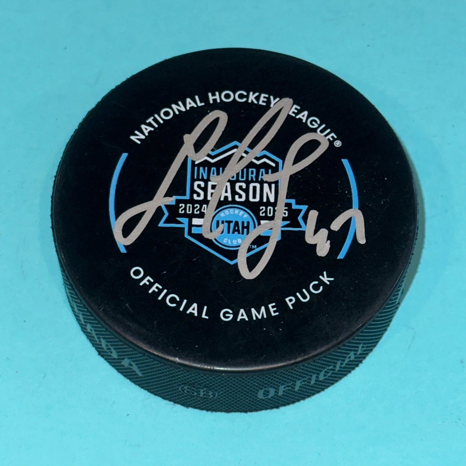 LAWSON CROUSE Signed UTAH INAUGURAL Season Official GAME Puck Beckett (BAS)