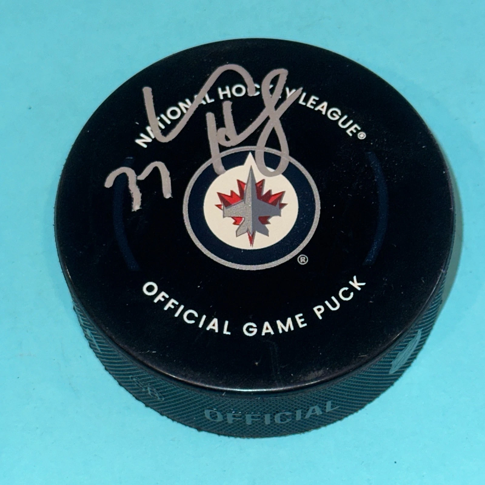 CONNOR HELLEBUYCK Signed Winnipeg JETS Official GAME Puck Beckett (BAS)