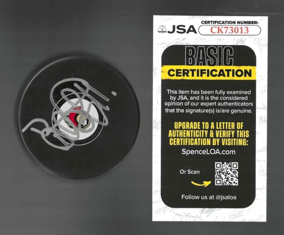 Daniel Alfredsson Signed Ottawa Senators Puck JSA COA
