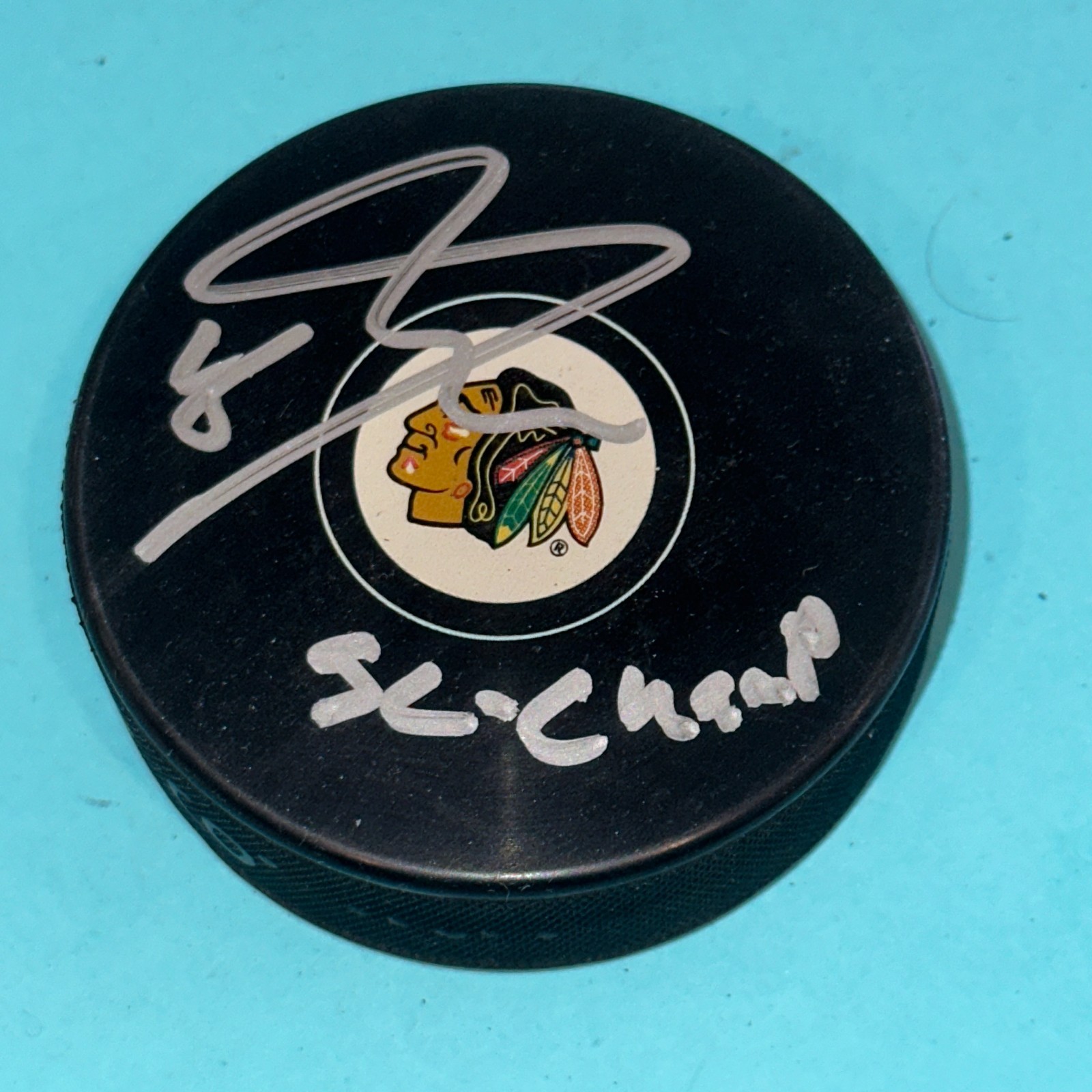 MARCUS KRUGER Signed Chicago BLACKHAWKS Puck Beckett (BAS) w/ Insc