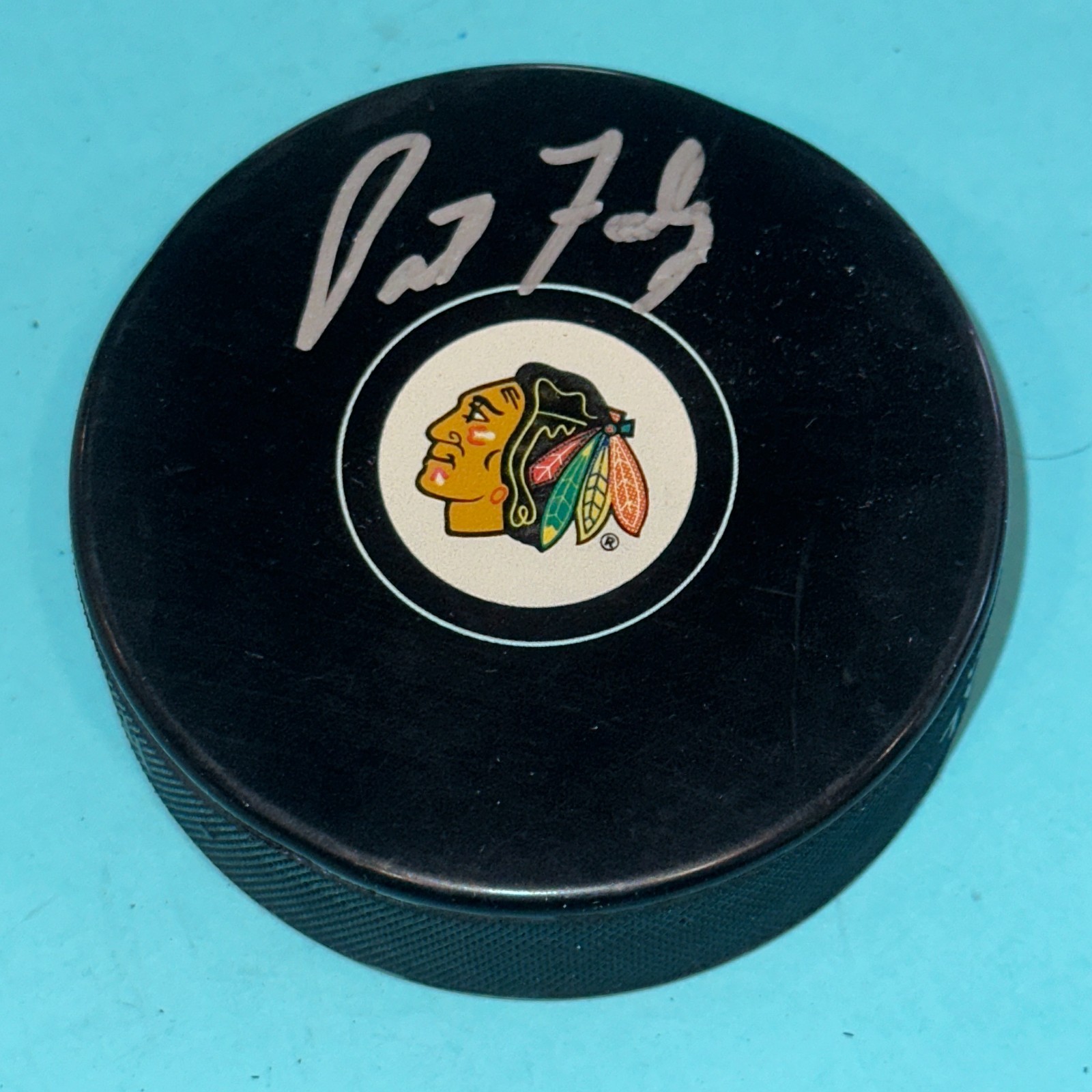 PAT FOLEY Signed Chicago BLACKHAWKS Puck Beckett (BAS)