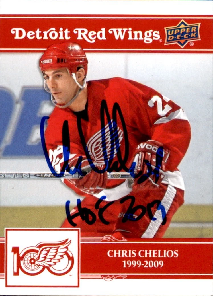 Chris Chelios Signed 2025/26 Upper Deck Detroit Red Wings Centennial Card #20