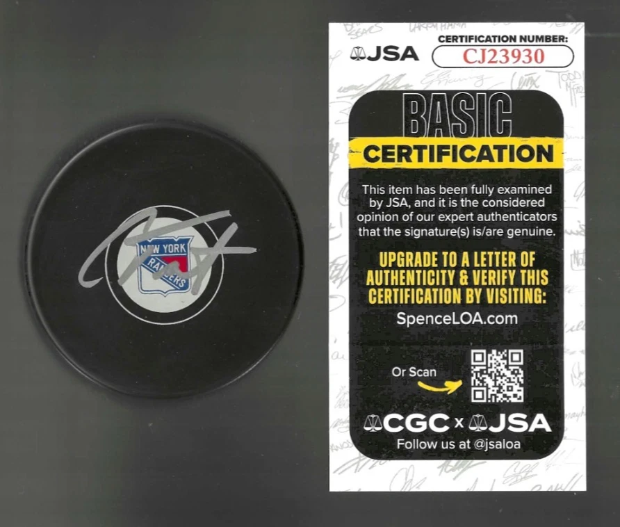 Cam Talbot Signed New York Rangers Puck JSA COA
