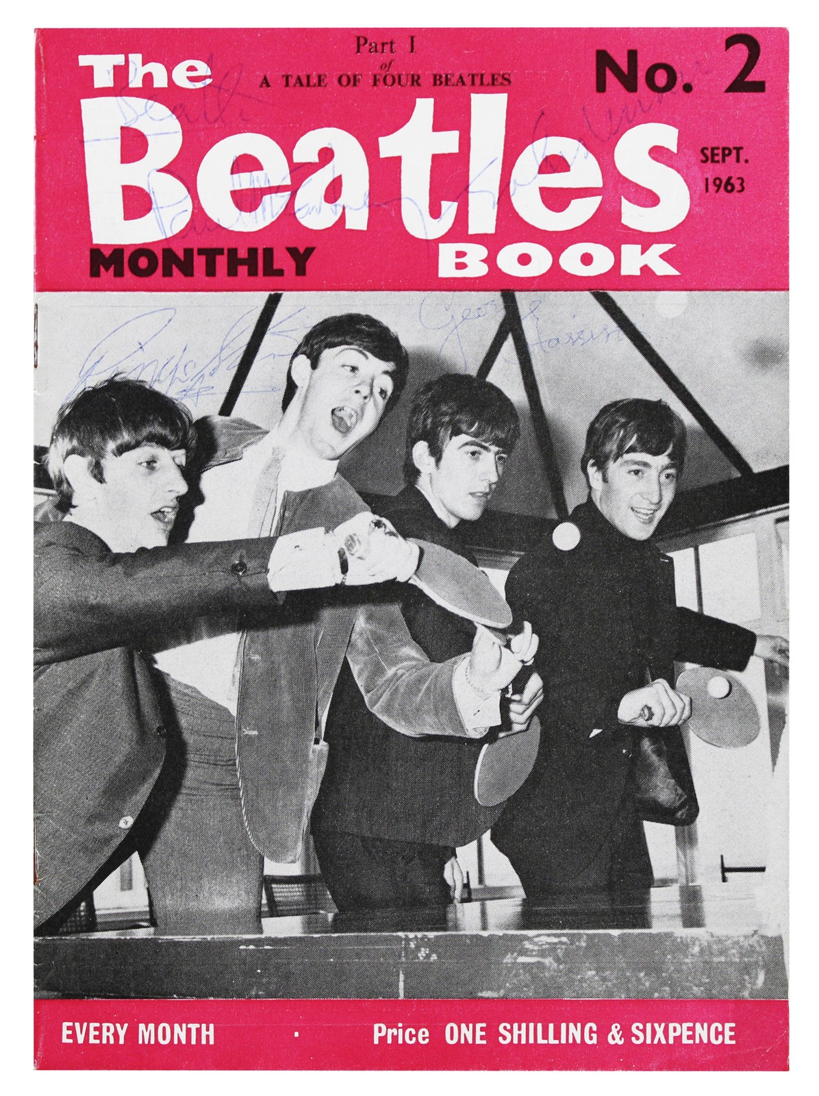 Beatles (4) Lennon, Harrison, Starr, McCartney Signed Magazine JSA #ZZ94095