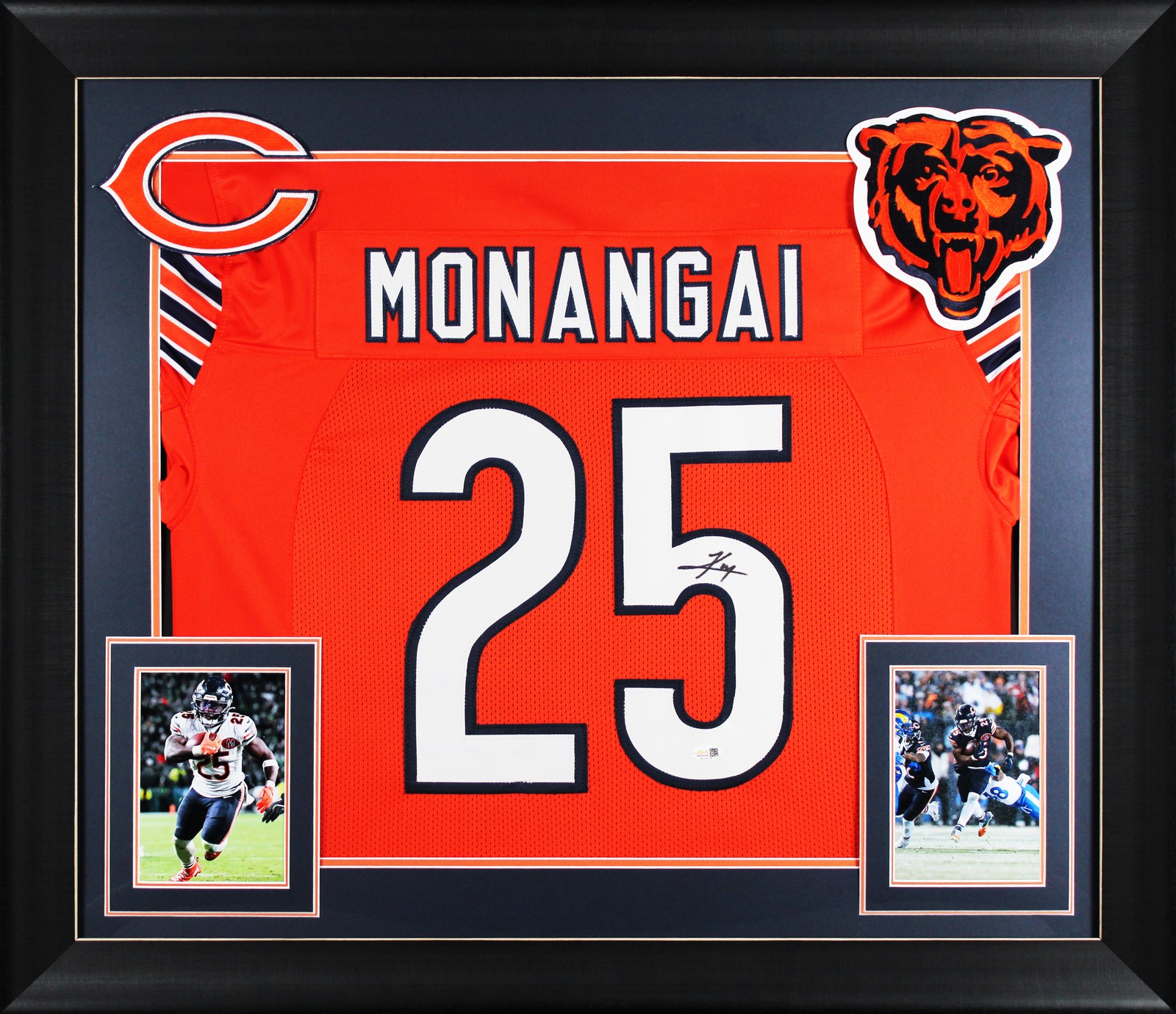 Kyle Monangai Authentic Signed Orange Pro Style Framed Jersey JSA Witness
