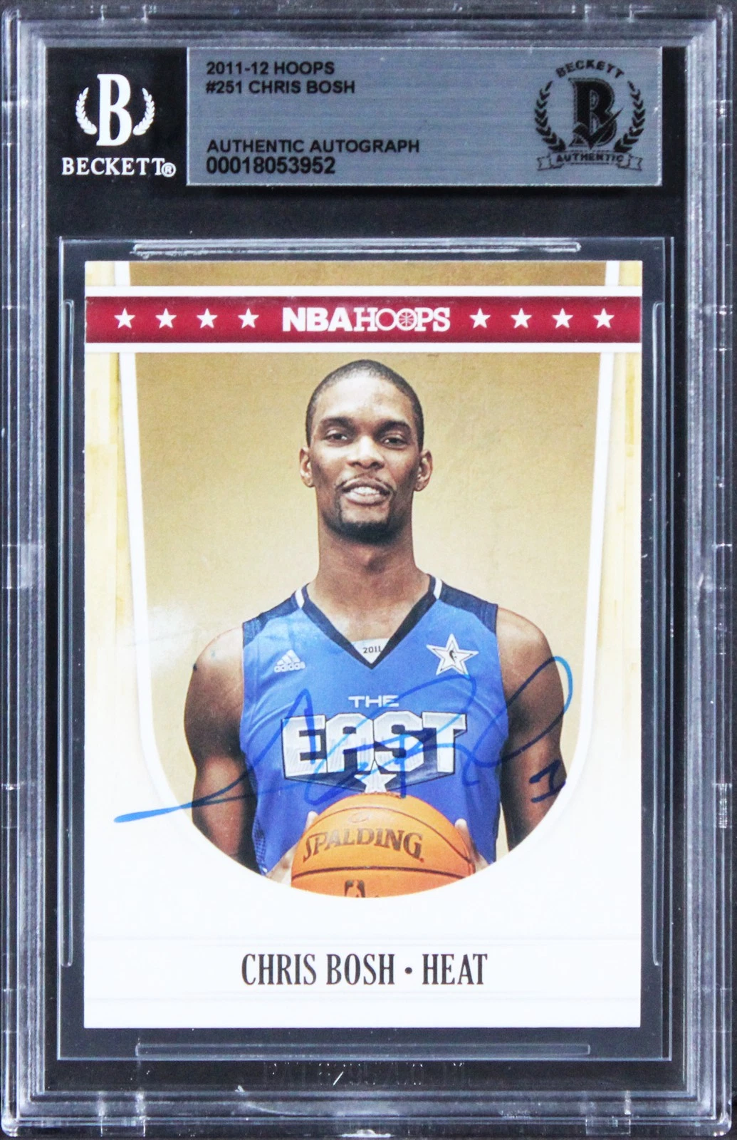 Heat Chris Bosh Authentic Signed 2011 Hoops #251 Card Autographed BAS Slabbed