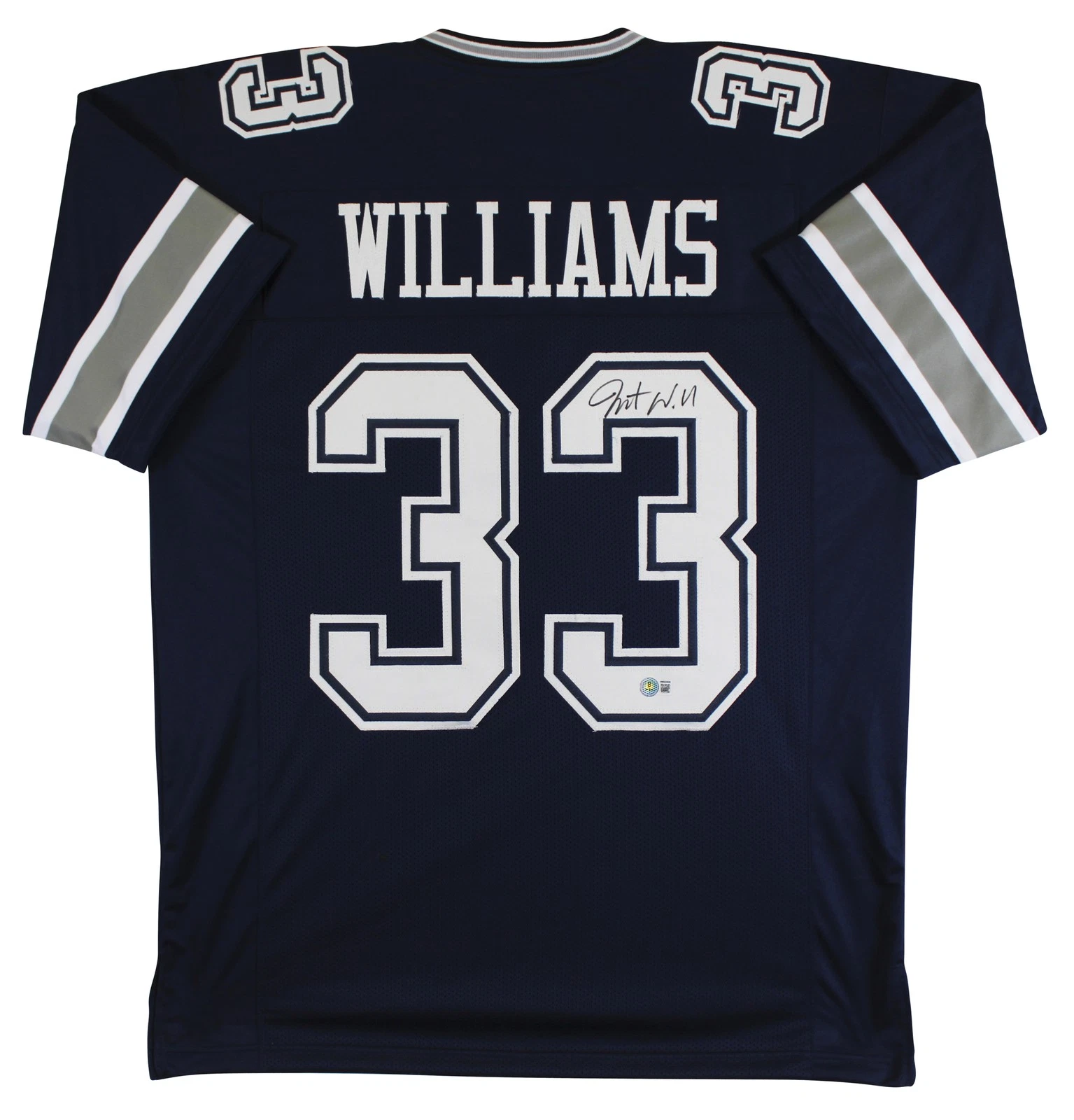 Javonte Williams Authentic Signed Navy Pro Style Jersey Autographed BAS Witness