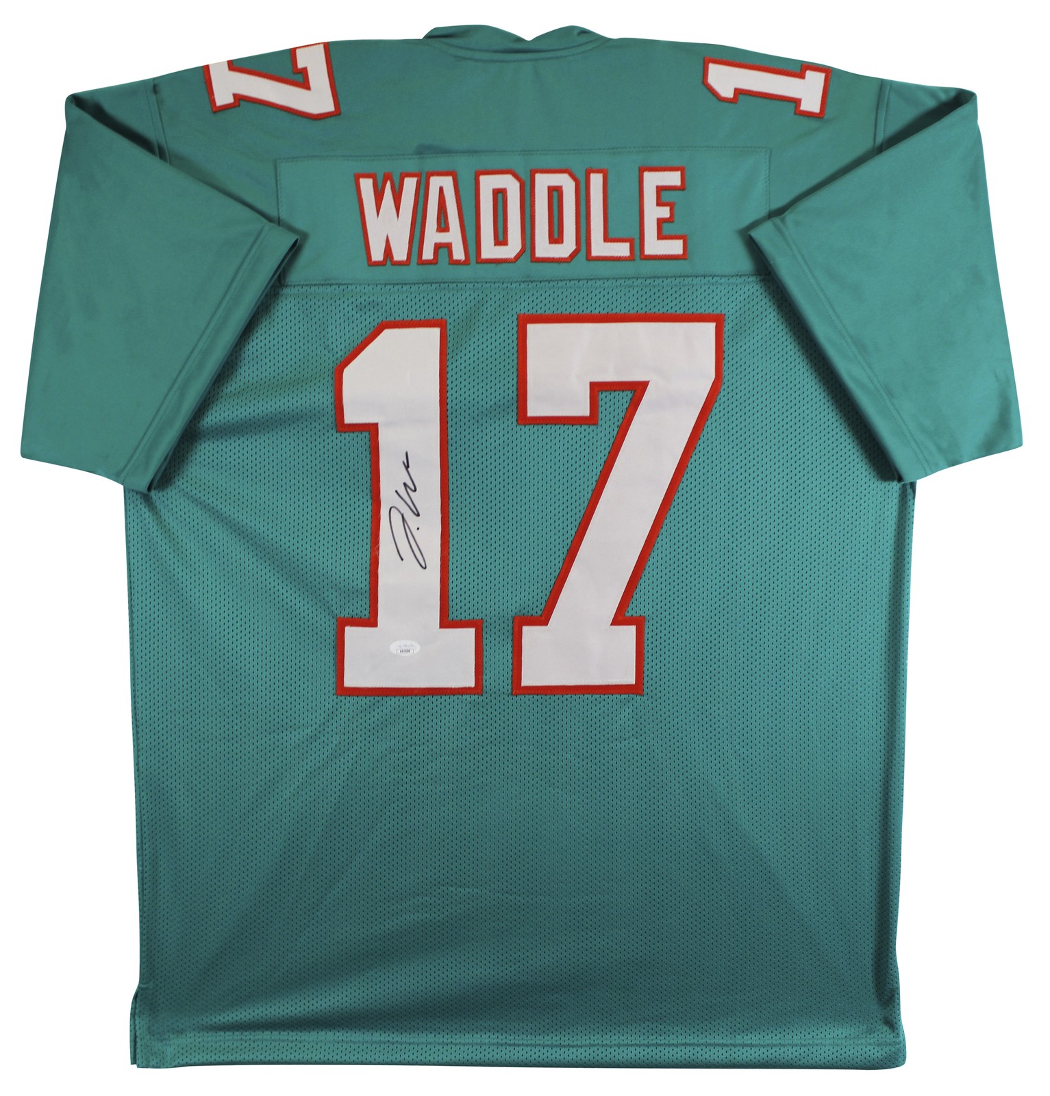 Jaylen Waddle Authentic Signed Teal Pro Style Jersey Autographed JSA