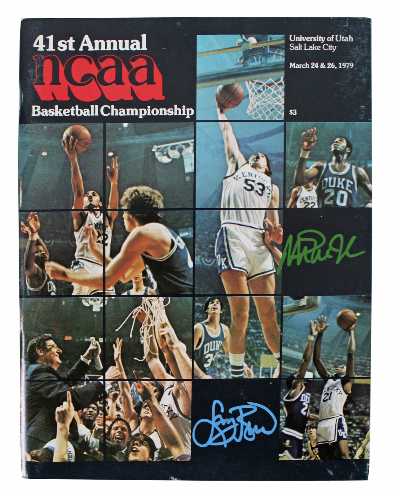 Magic Johnson & Larry Bird Signed 1979 NCAA Tournament Program BAS Wit #1W867917