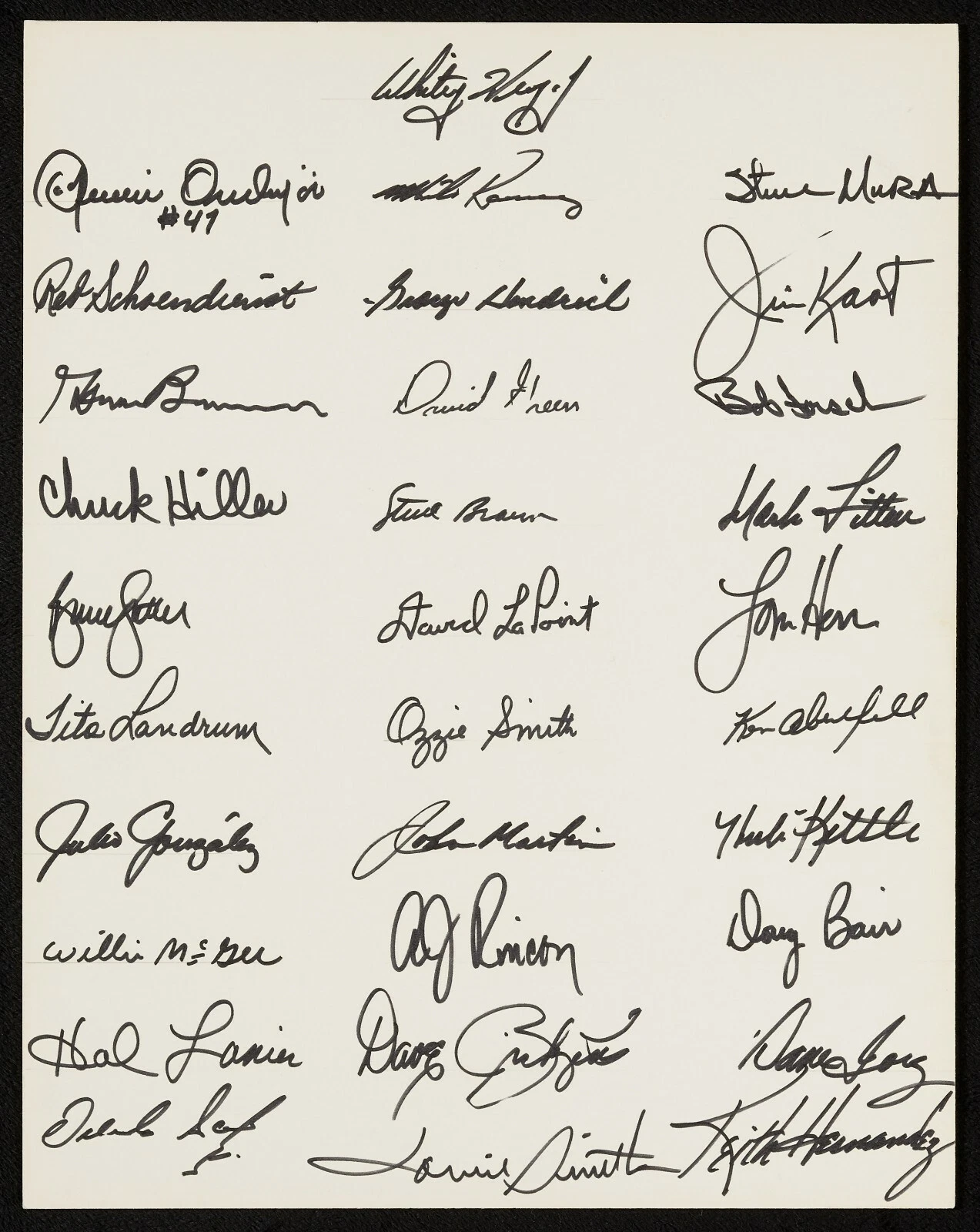 1982 St. Louis Cardinals World Series Champs Team Signed 11x14 Display Beckett