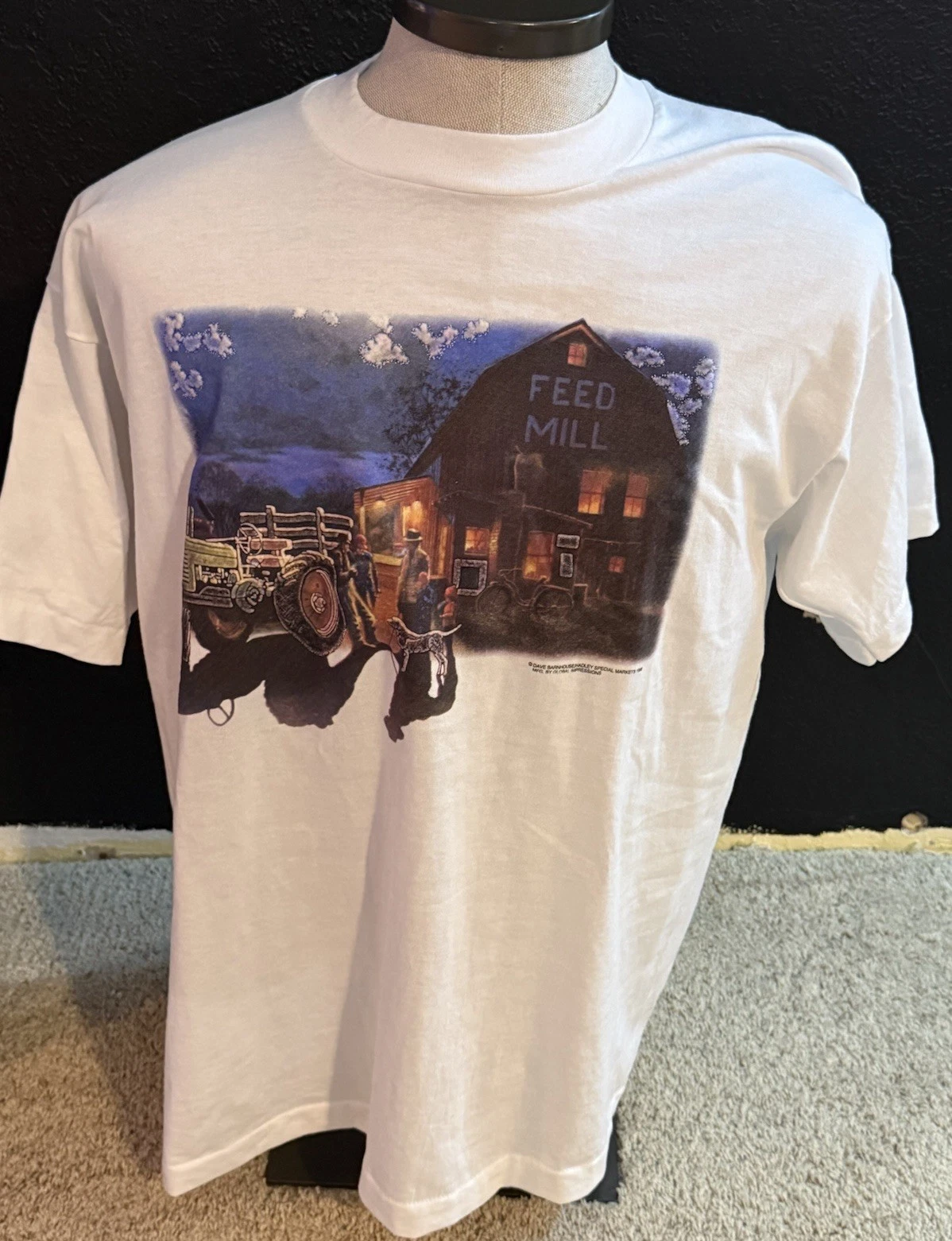 Vintage Tractor Shirt Mens Extra Large Dave Barnhouse 1996 Rare Short Sleeve