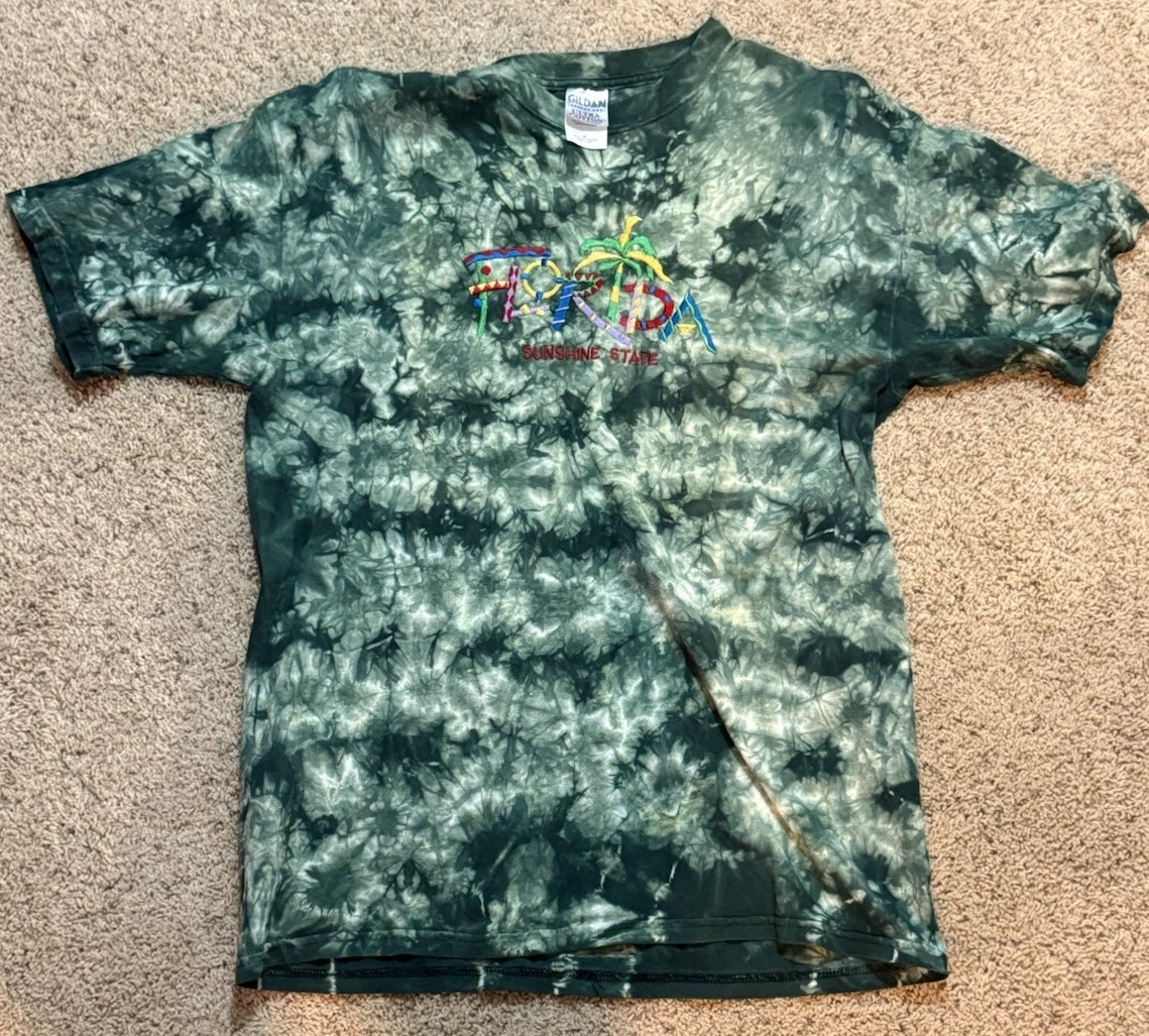 Vintage Florida Green Tie-dye Women’s Medium Tourist Souvenir T-Shirt