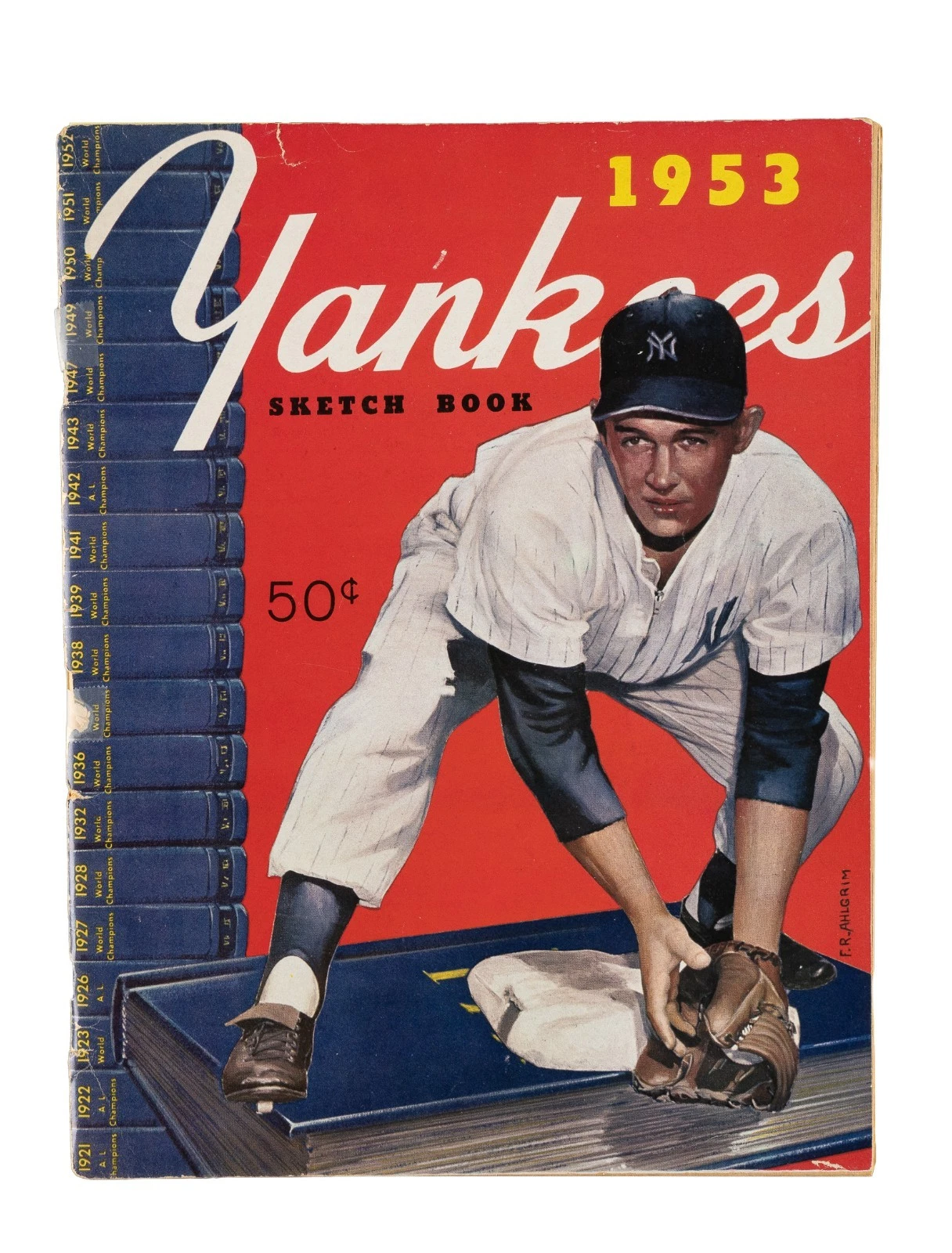 1953 New York Yankees World Series Champs Team Signed Yearbook Mickey Mantle JSA