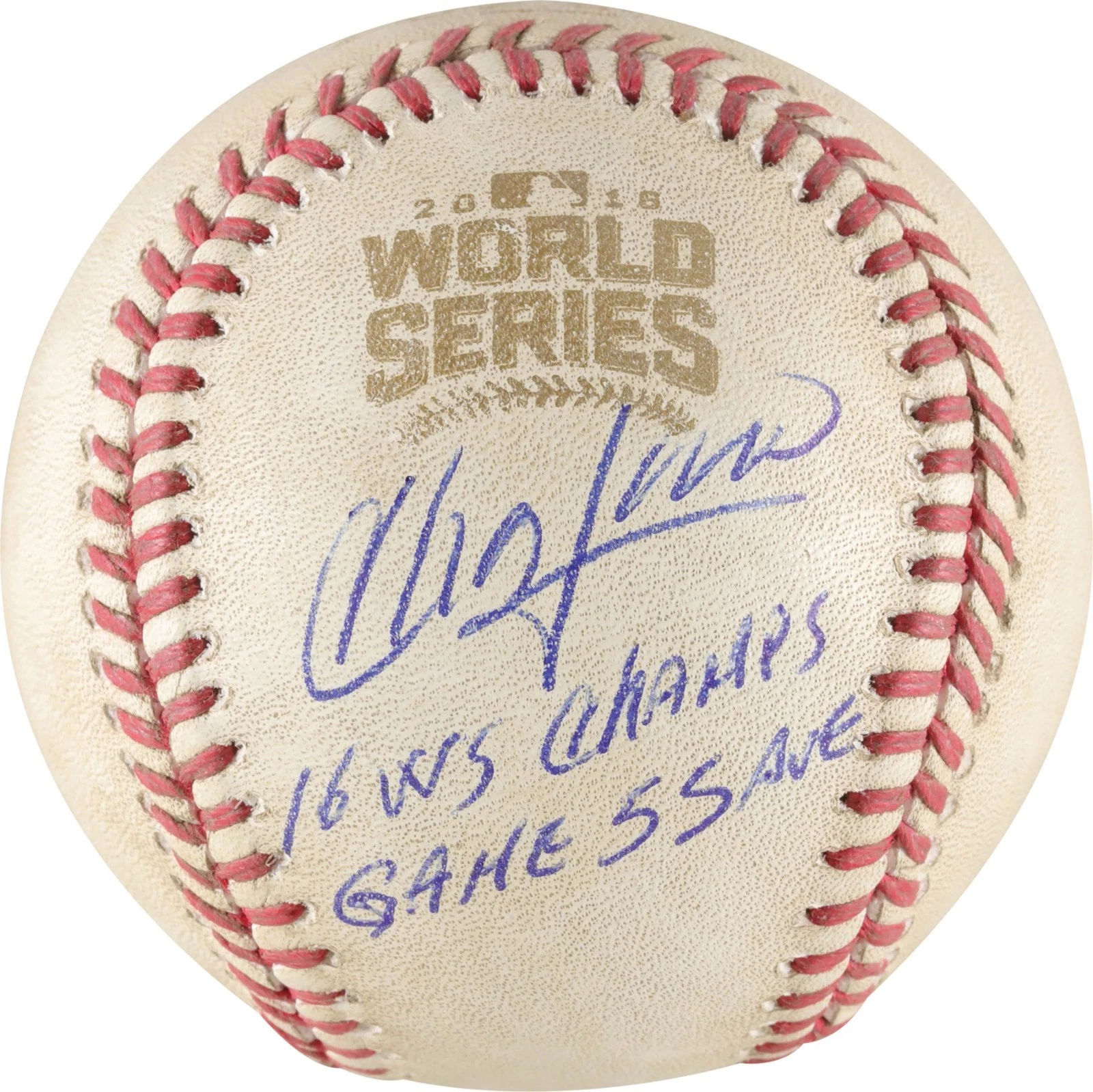 Aroldis Chapman 2016 World Series Game 5 Save Game Used Baseball Chicago Cubs