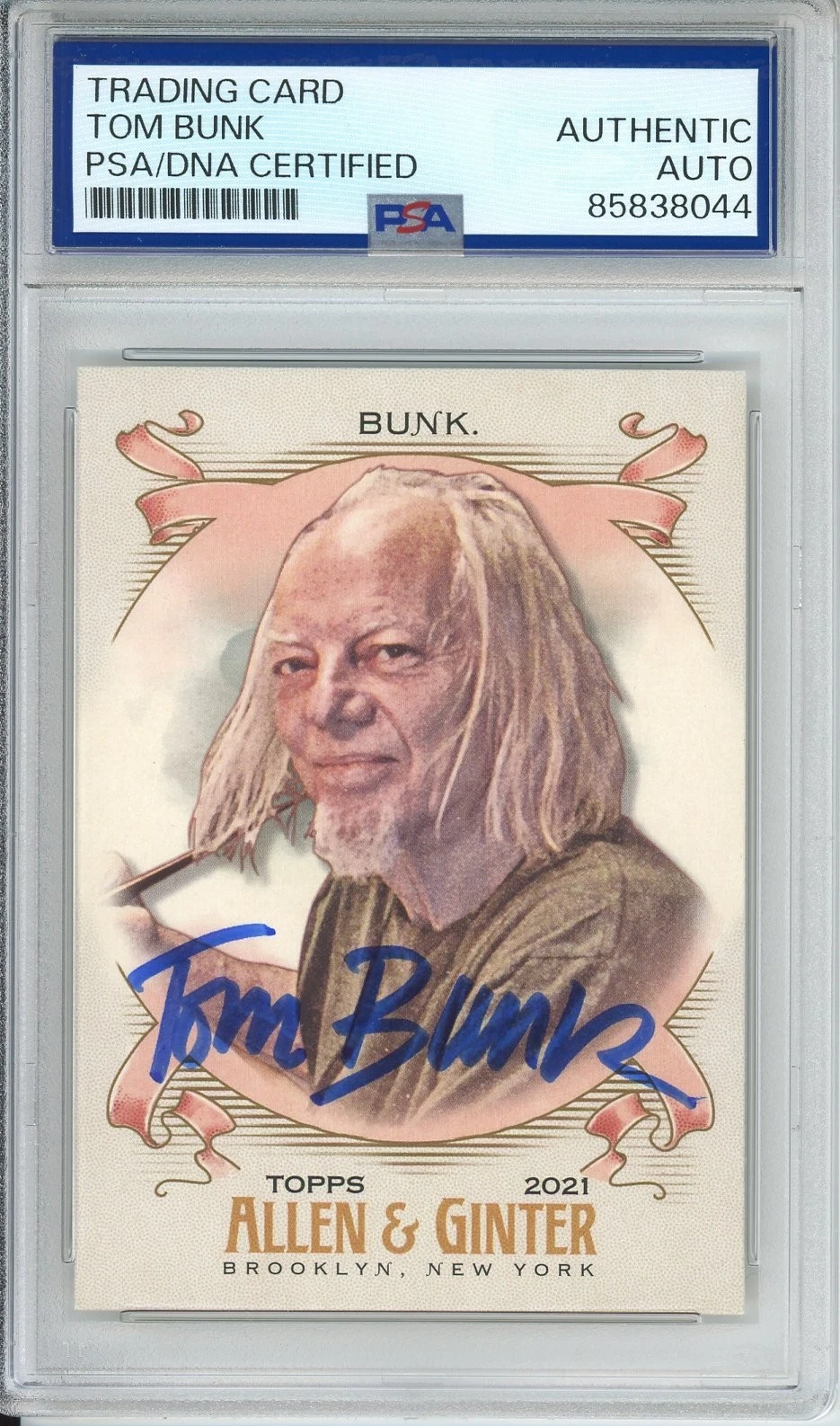 2021 Topps Allen & Ginter Tom Bunk PSA DNA COA Certified SIGNED AUTOGRAPH Card