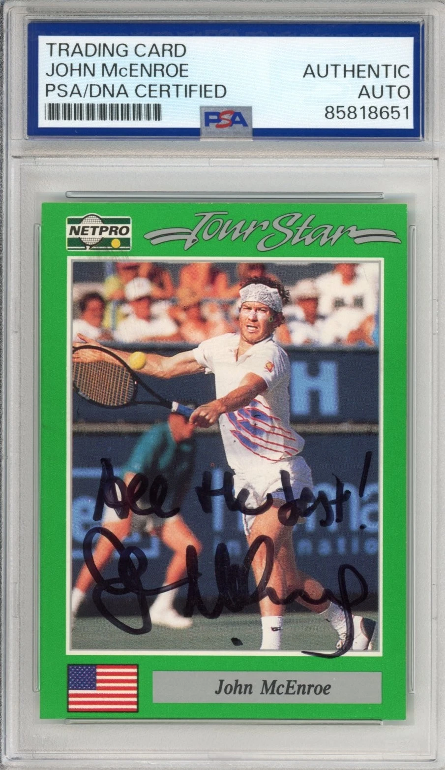 1991 NETPRO TOUR STARS JOHN MCENROE SIGNED ROOKIE PSA DNA COA AUTOGRAPHED RC HOF