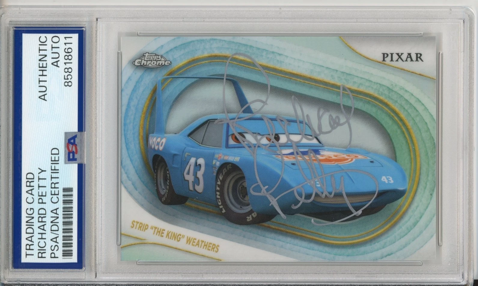 2025 TOPPS CHROME DISNEY PIXAR CARS SIGNED REF RICHARD PETTY PSA DNA COA AUTO