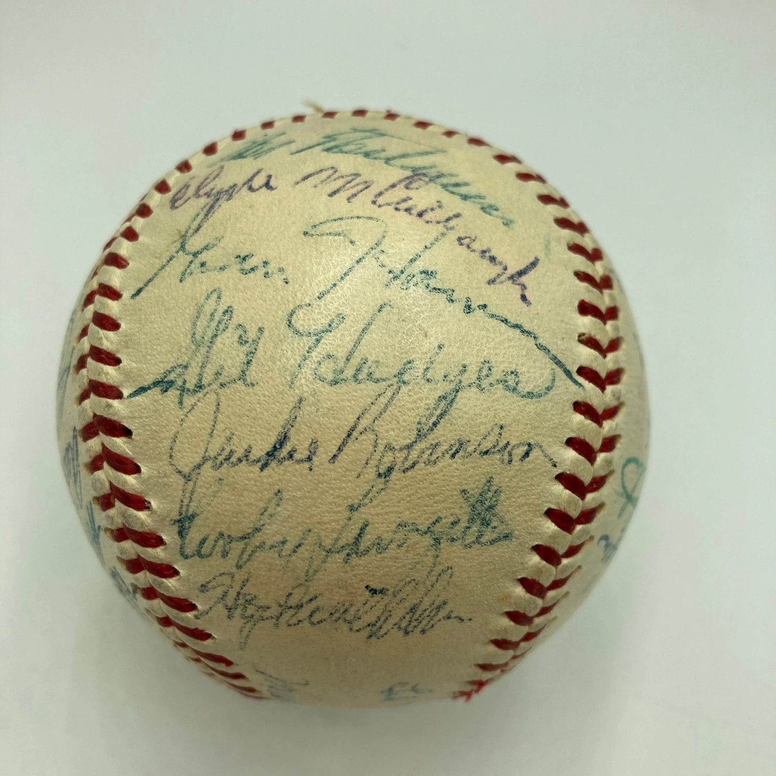 1953 All Star Game Team Signed Baseball With Jackie Robinson 25 Sigs Beckett COA