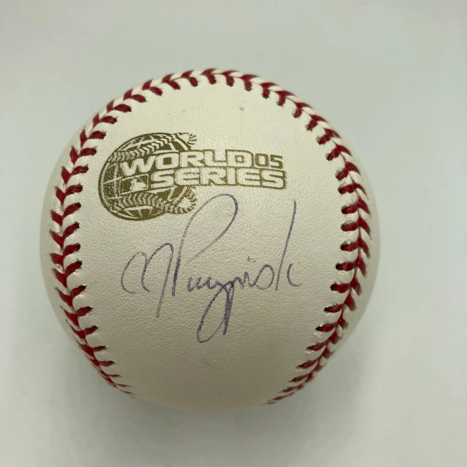 A.J. Pierzynski Signed 2005 World Series Baseball Steiner Hologram