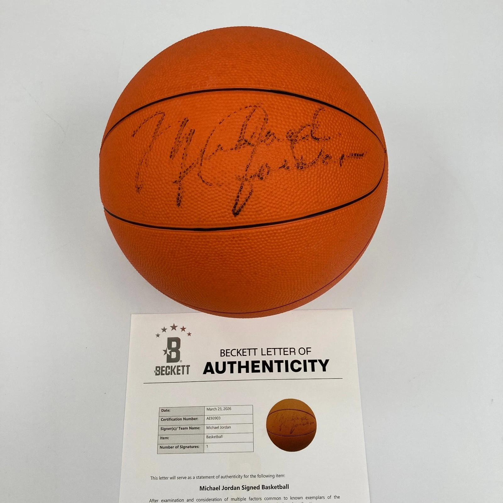 Michael Jordan Signed 1988 Wilson Basketball From Nike Commercial Beckett COA