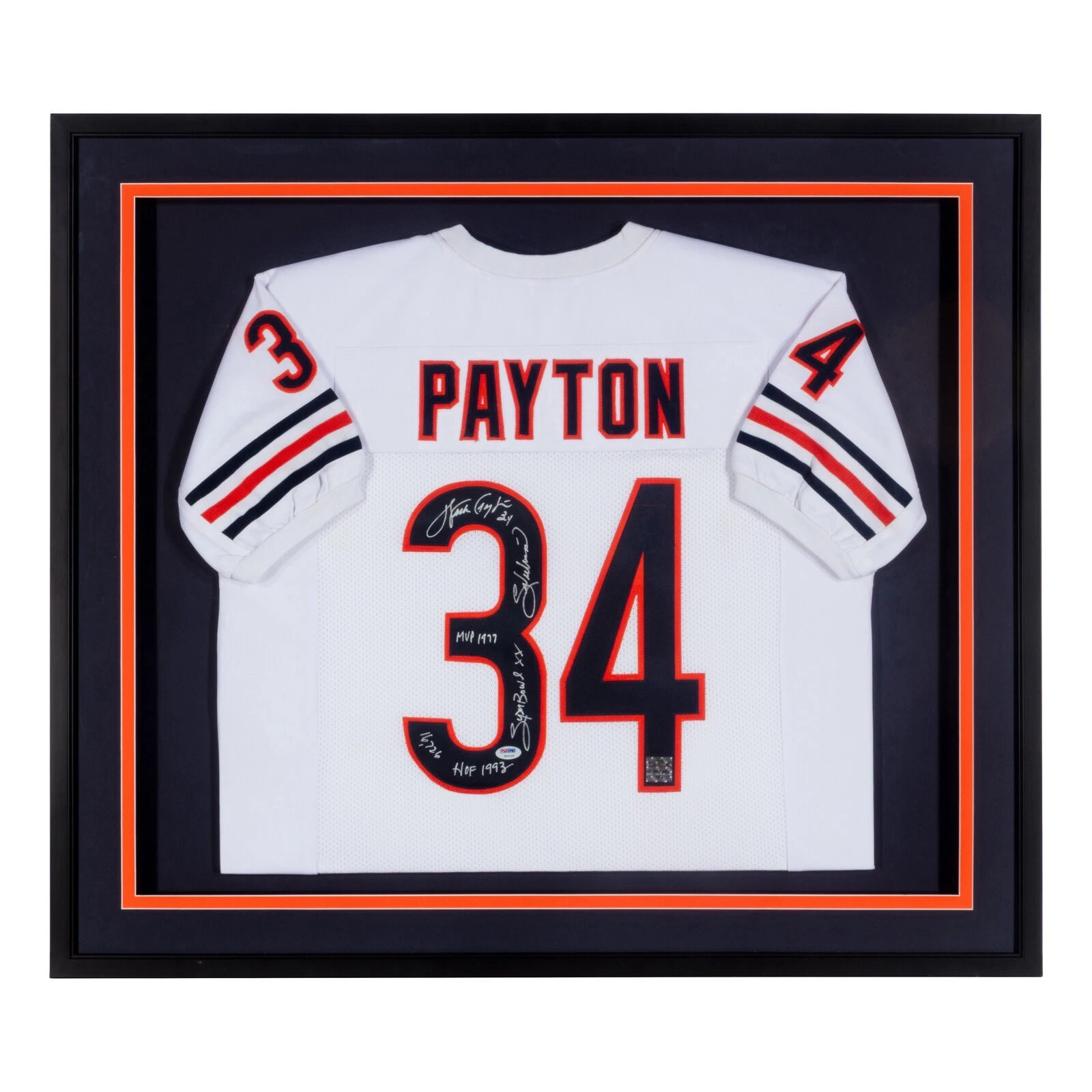 Walter Payton Signed Heavily Inscribed STATS Chicago Bears Jersey PSA DNA COA