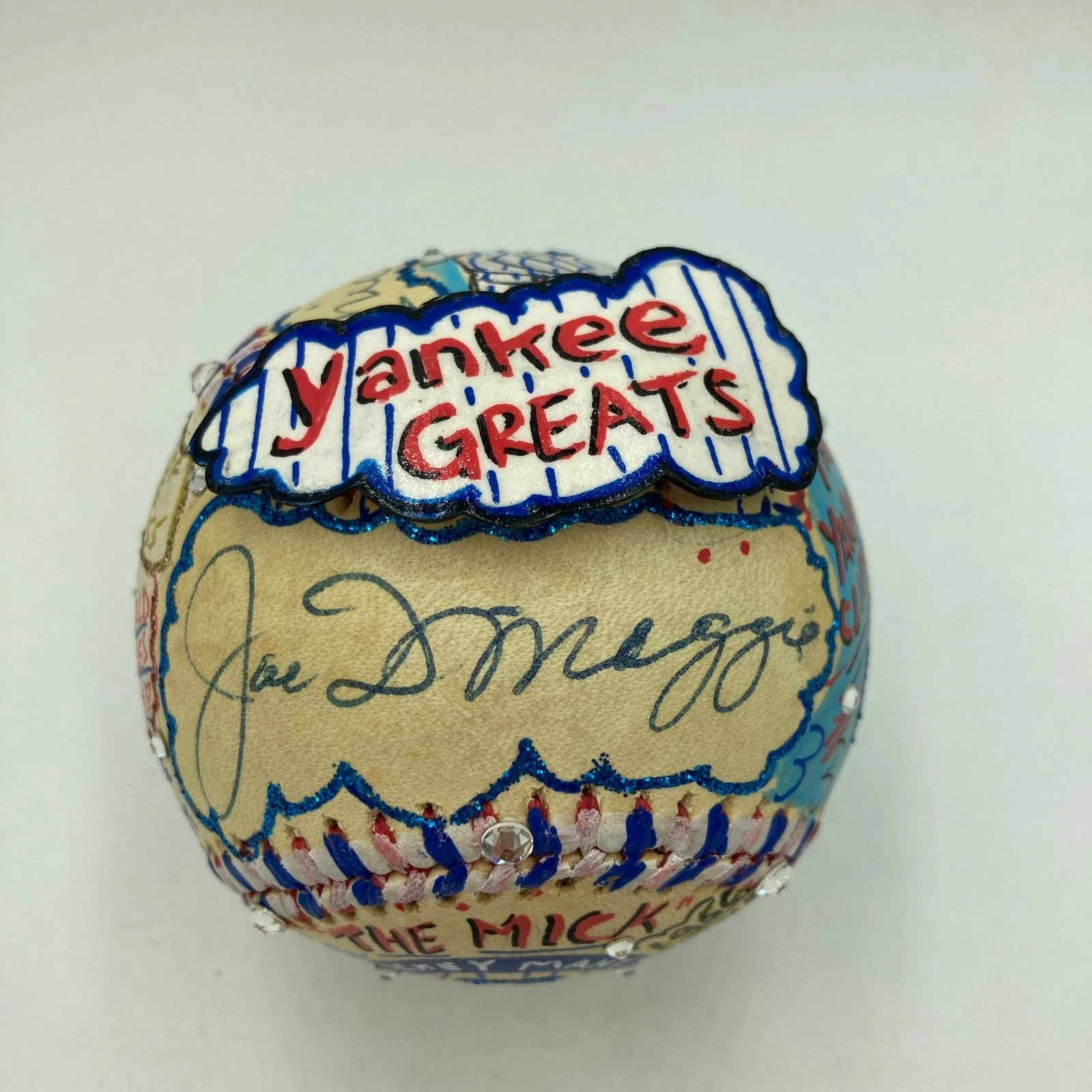 Mickey Mantle & Joe Dimaggio Signed Charles Fazzino Pop Art Baseball PSA RARE