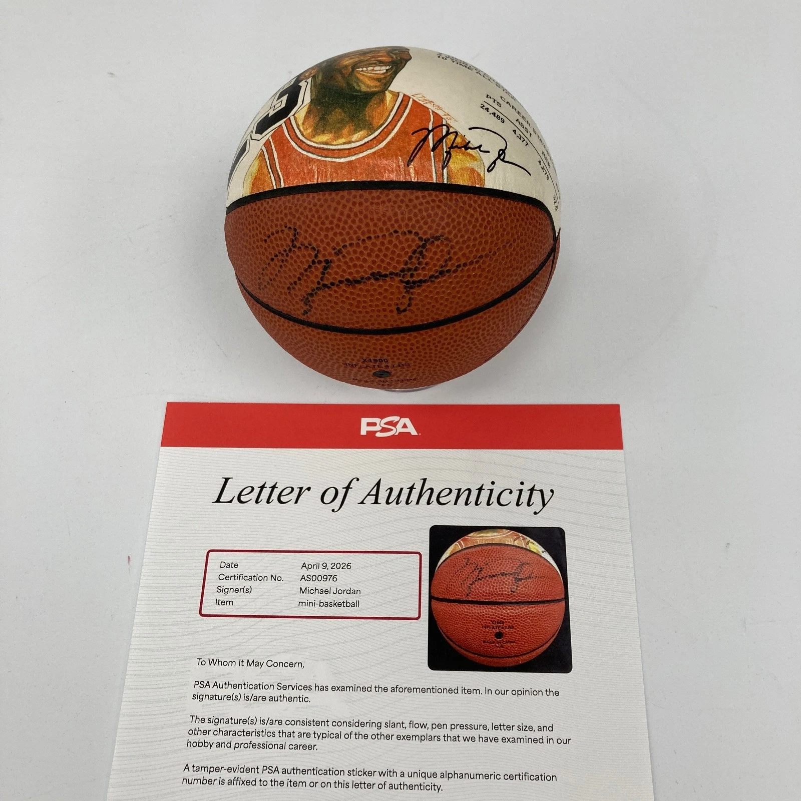 Michael Jordan Signed Painted Mini Basketball PSA DNA COA