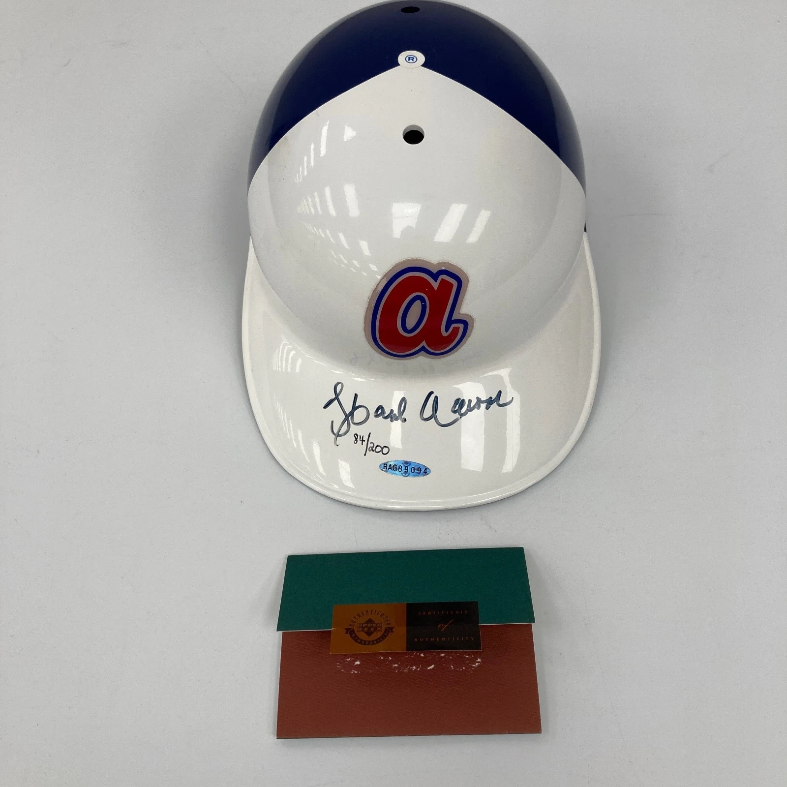 Hank Aaron Signed Atlanta Braves Authentic Helmet UDA Upper Deck COA