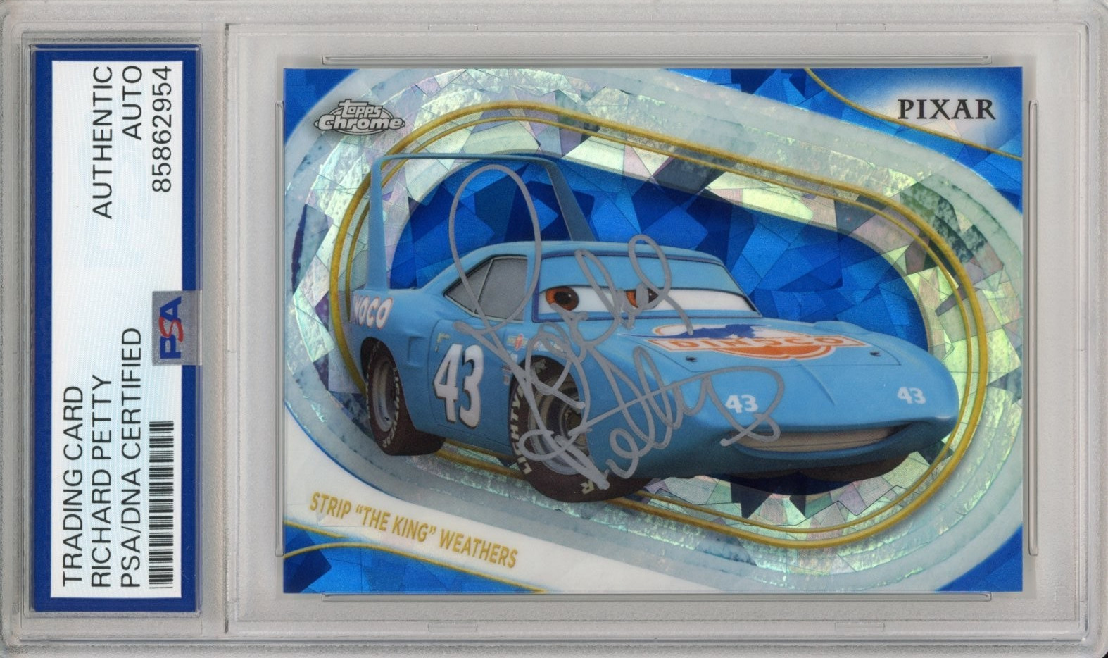 2025 TOPPS CHROME SAPPHIRE DISNEY CAR SIGNED KING RICHARD PETTY PSA DNA COA AUTO