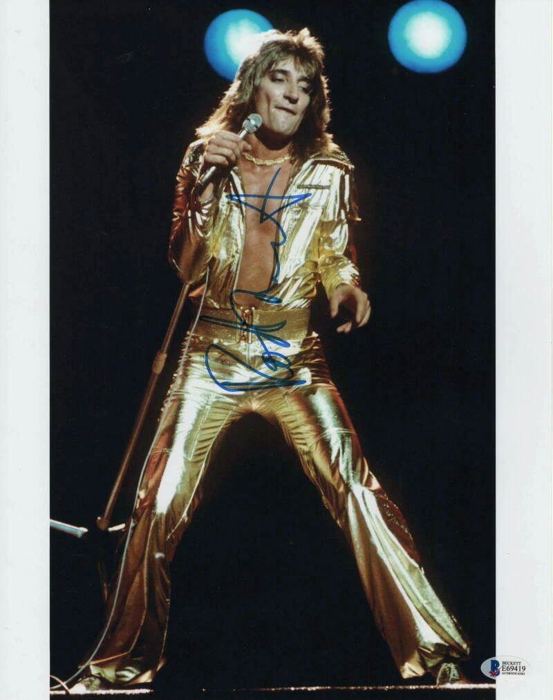 ROD STEWART SIGNED AUTOGRAPH 11X14 PHOTO - A NIGHT ON THE TOWN ICON W/ BECKETT