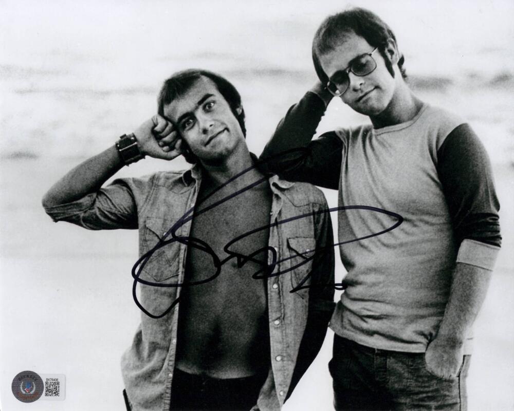 Bernie Taupin Signed Autograph 8x10 Photo Elton John Collaborator - Beckett COA
