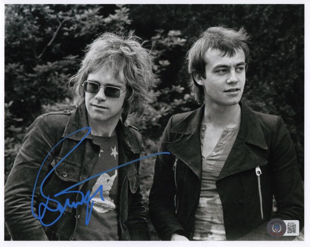Bernie Taupin Signed Autograph 8x10 Photo Elton John 's Songwriter - Beckett COA