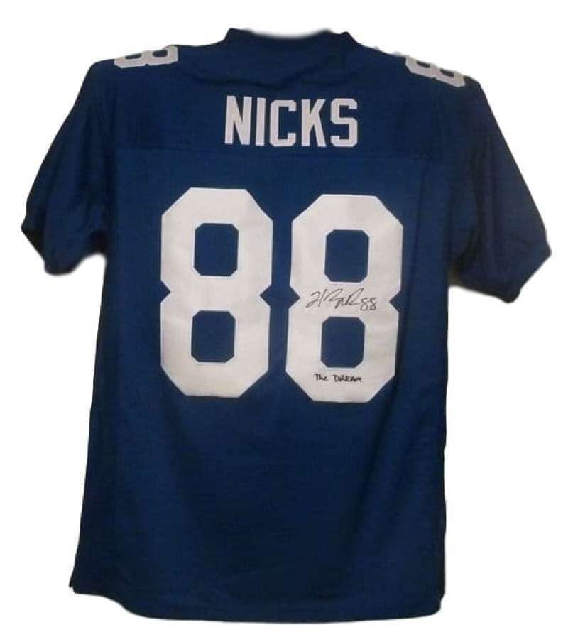 Hakeem Nicks Autographed Pro Style Blue XL Jersey The Dream DEN 12580