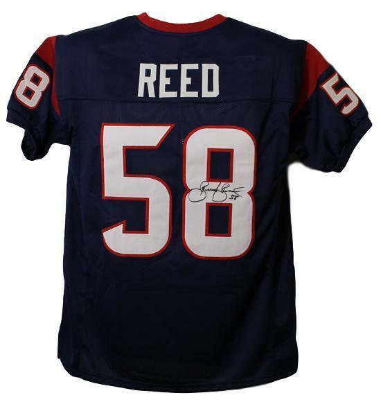 Brooks Reed Autographed/Signed Pro Style Blue XL Jersey 12835