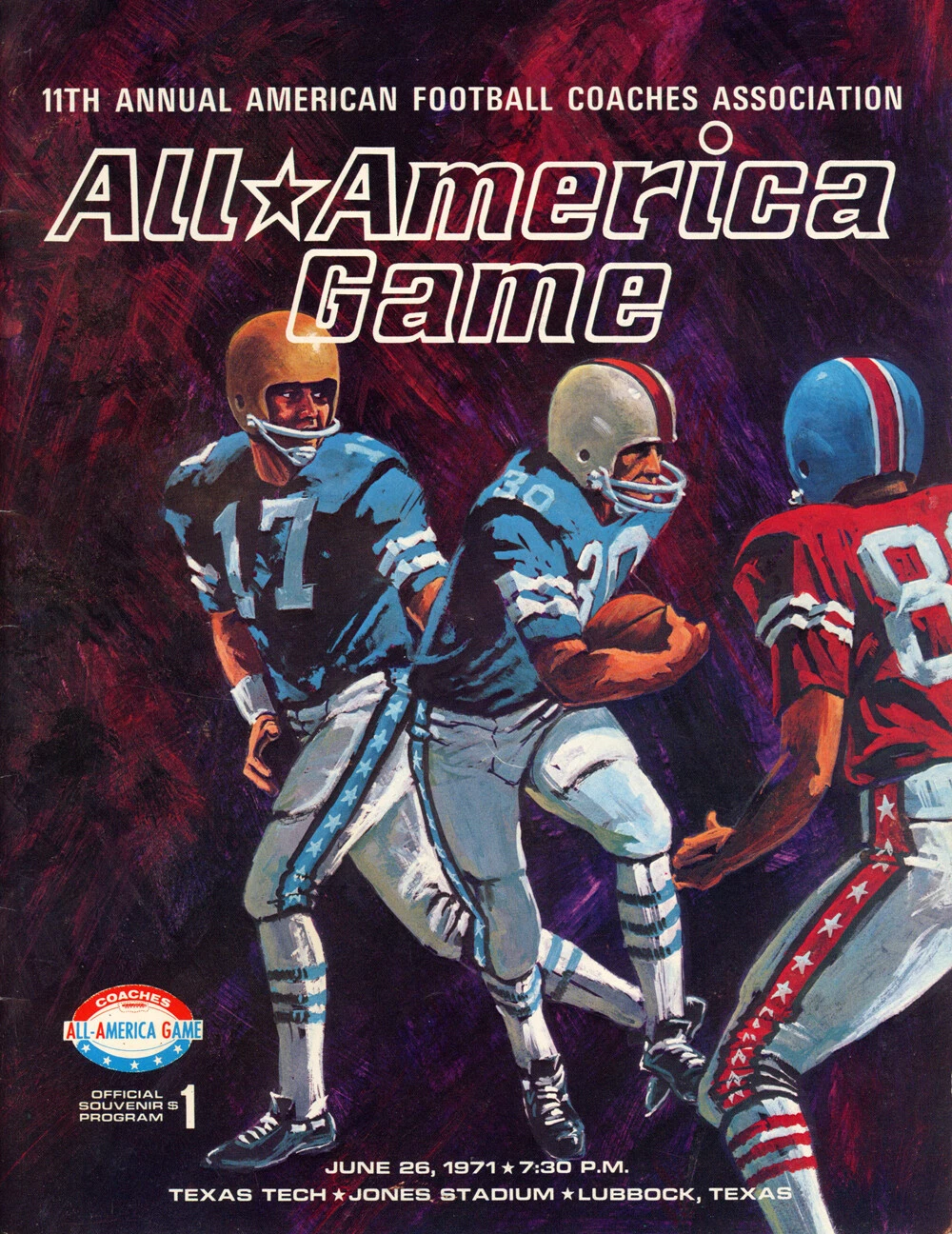 11th Annual All America Game June 1971 Program 38394