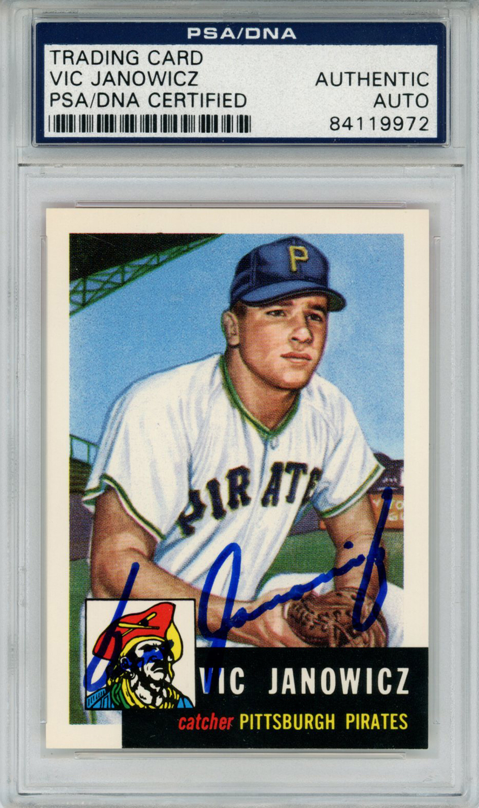 Vic Janowicz Autographed 1991 Topps Archives #222 Trading Card PSA Slab 43810