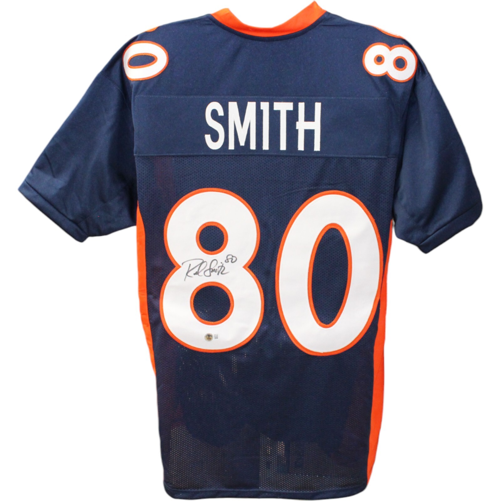 Rod Smith Autographed/Signed Pro Style XL Blue Jersey Beckett Witness 44682