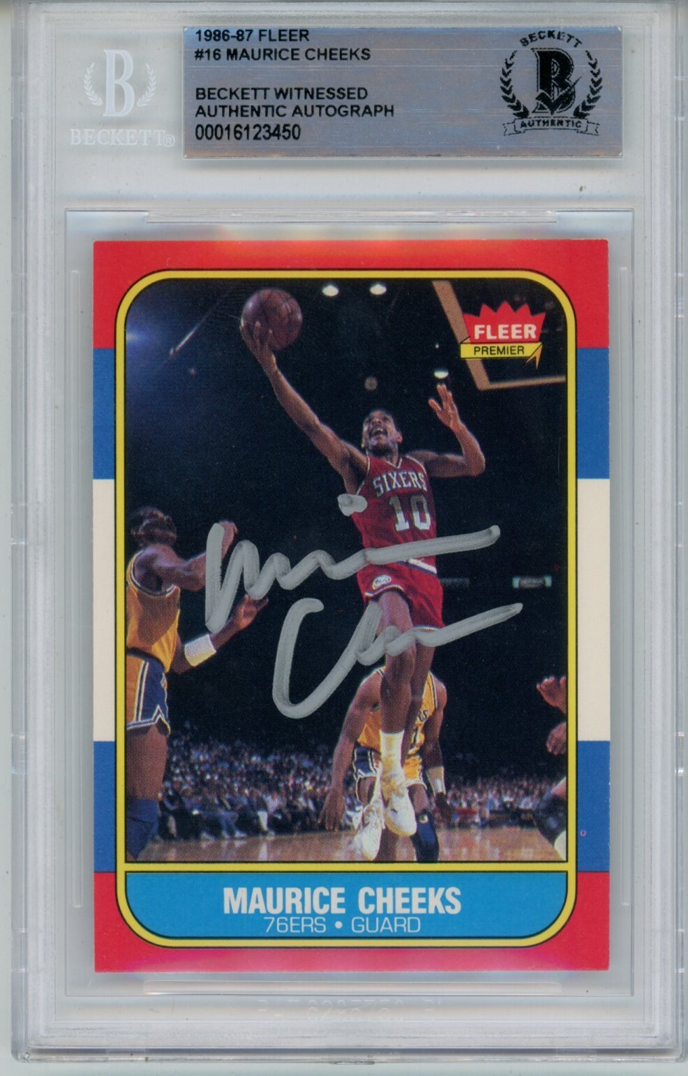 Maurice Cheeks Autographed 1986 Fleer #16  Card Beckett 43955