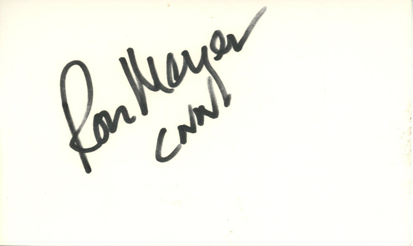 Ron Meyer Autographed/Signed Indianapolis Colts Index Card BAS 45343