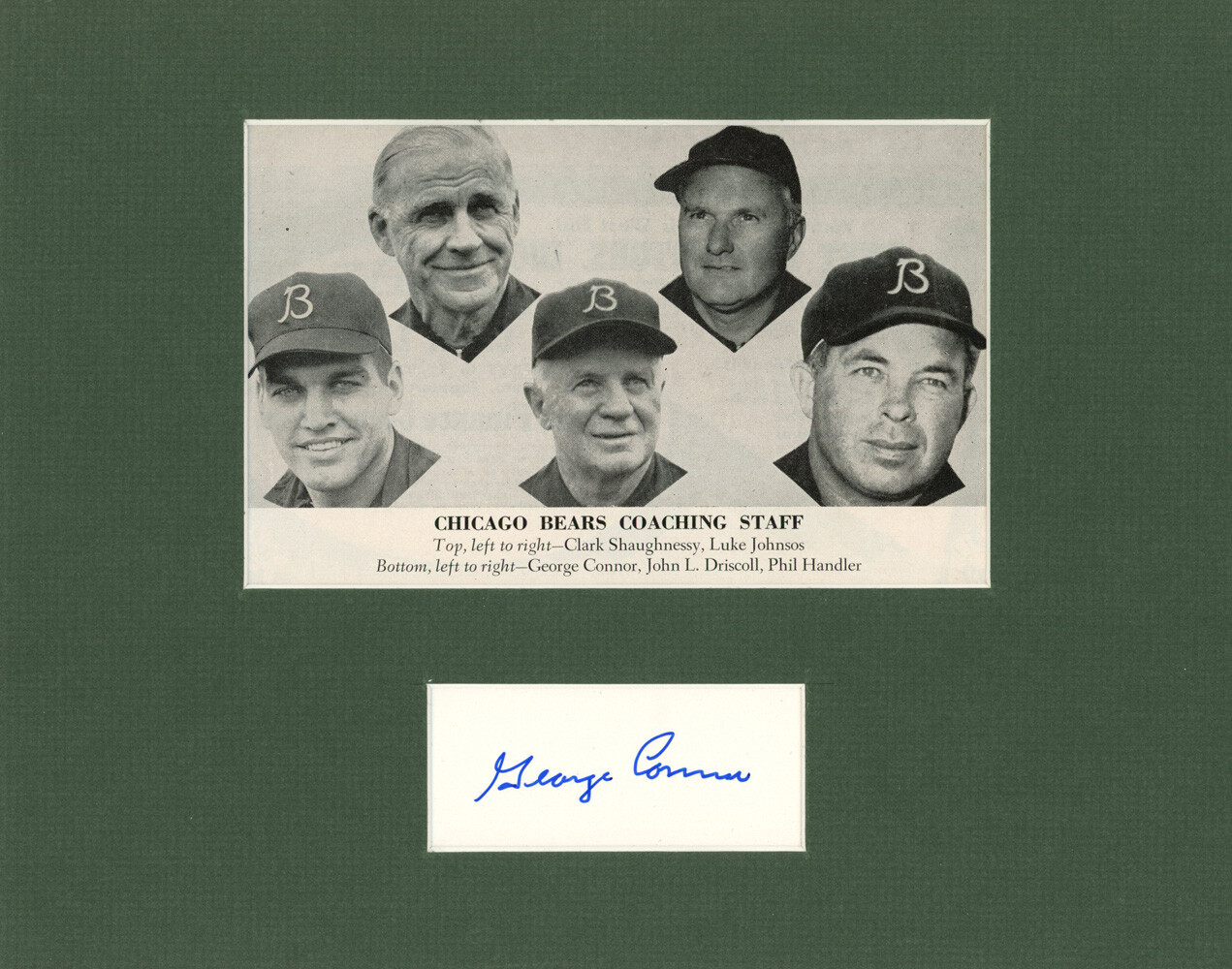 George Conner Signed Cut Matted With Goal Line Art Card Beckett 45021