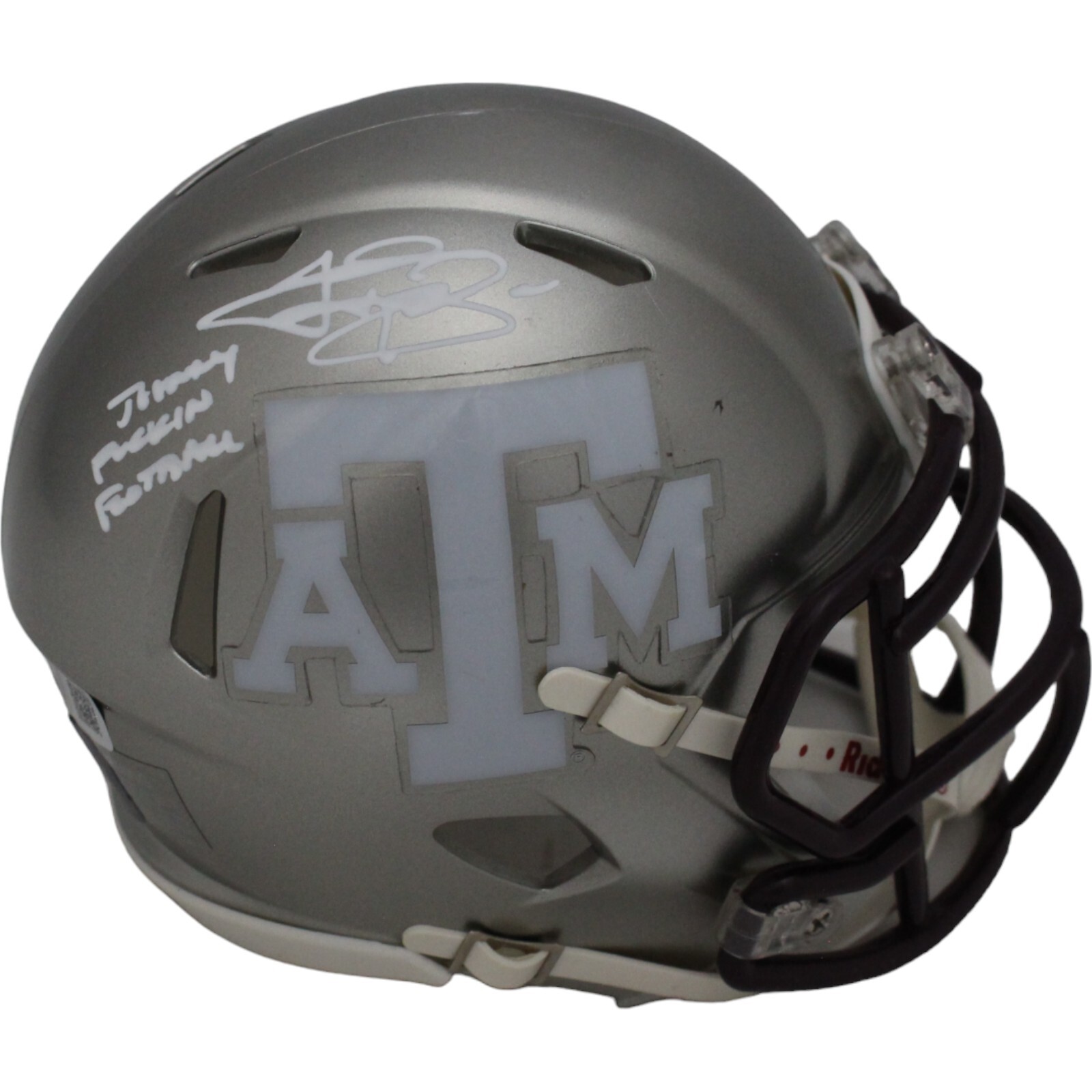 Johnny Manziel Autographed Texas A&M Aggies Flash Insc. Mini Heisman BAS 46470