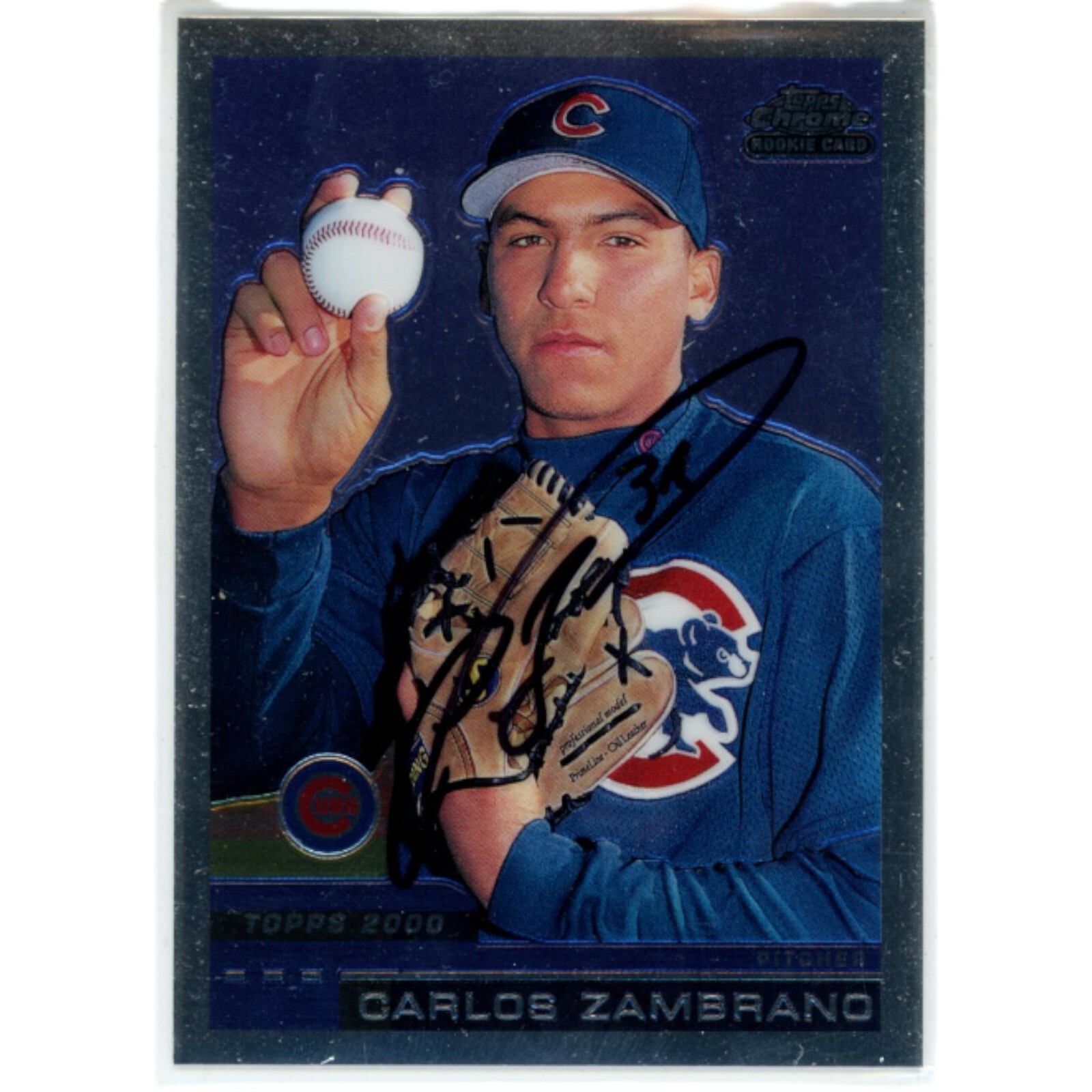 Carlos Zambrano Autographed Chicago Cubs 2000 Topps Chrome T29 Card 48790