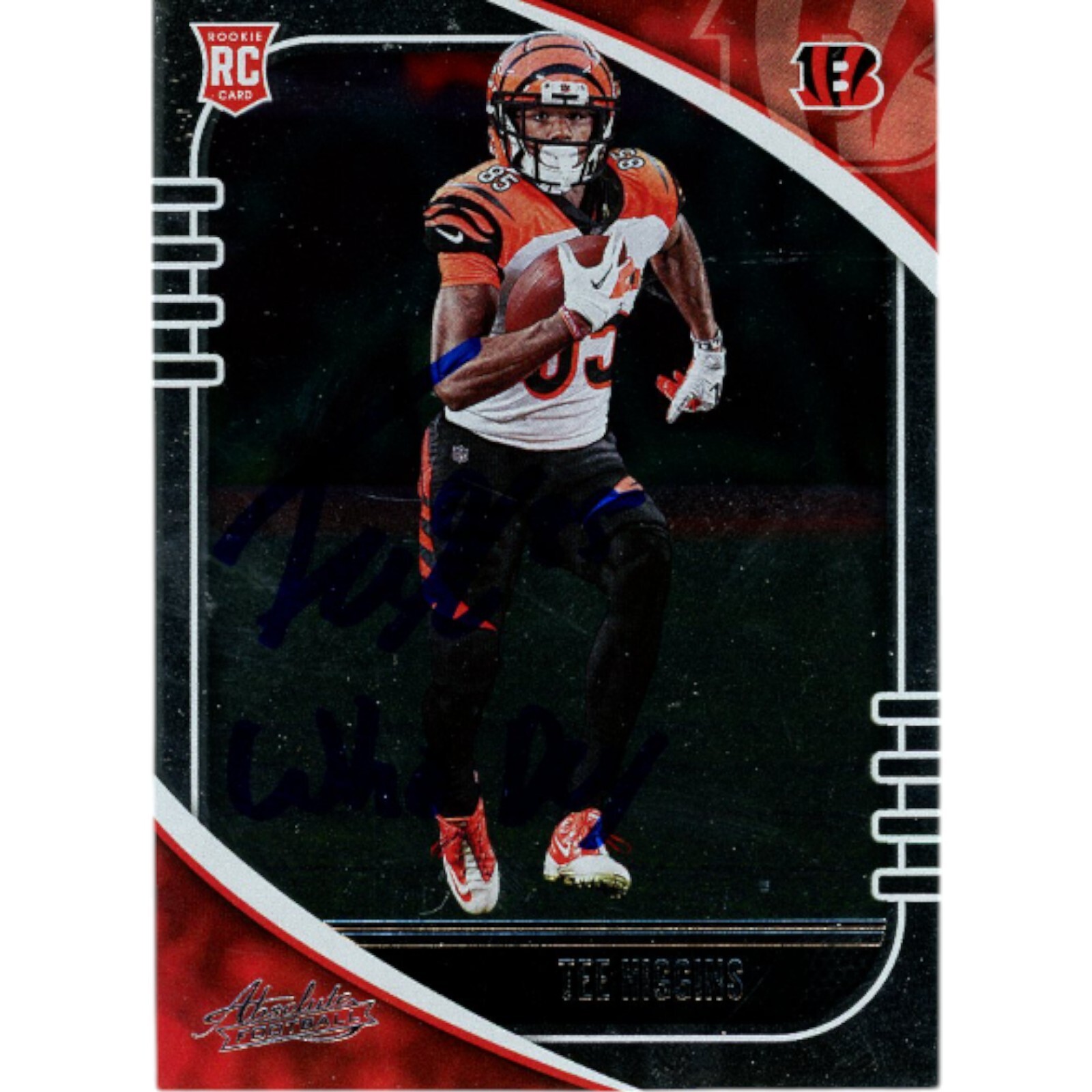 Tee Higgins Autographed Panini Absolute 190 Who Dey Trading Card Beckett 48920