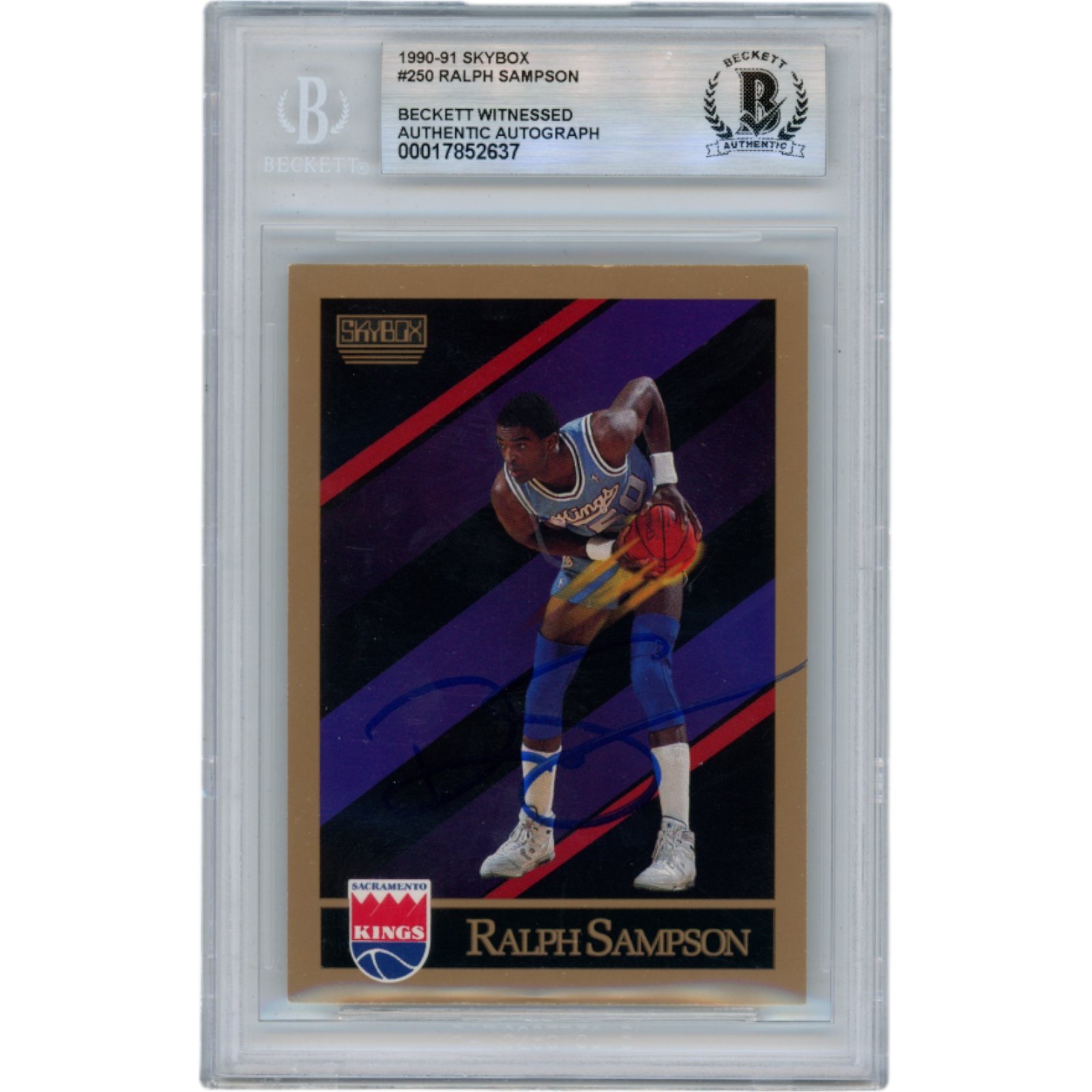 Ralph Sampson Autographed 1990 Skybox #250 Slabbed Trading Card Beckett 50648