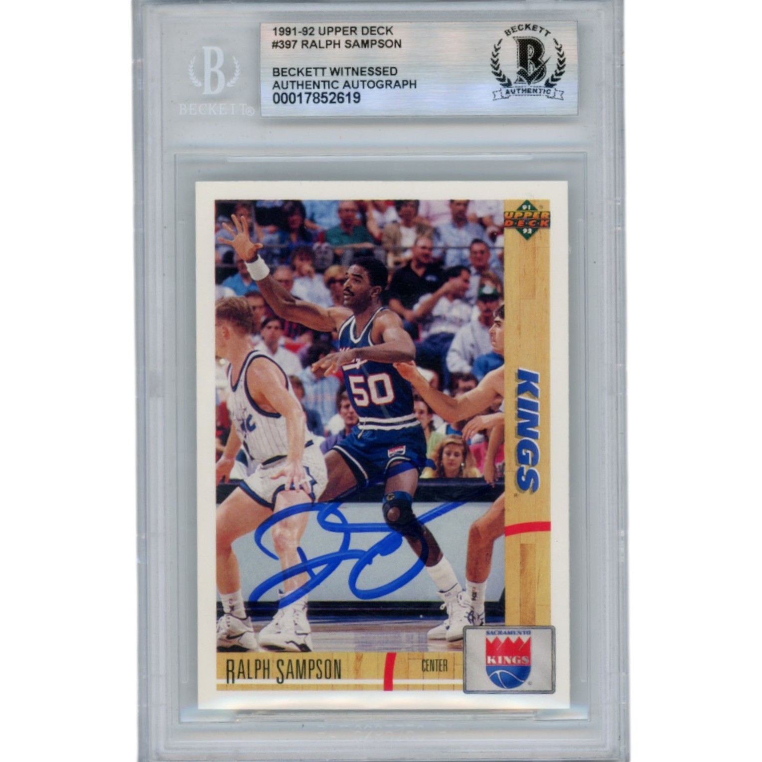 Ralph Sampson Autographed 1991 Upper Deck 397 Slabbed Trading Card Beckett 50353