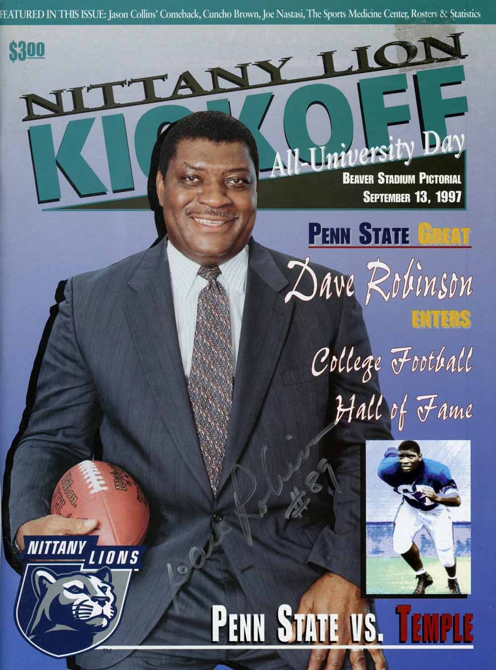 Dave Robinson Signed Magazine Penn State Nittany Lions 9/13/1997 BAS 50715