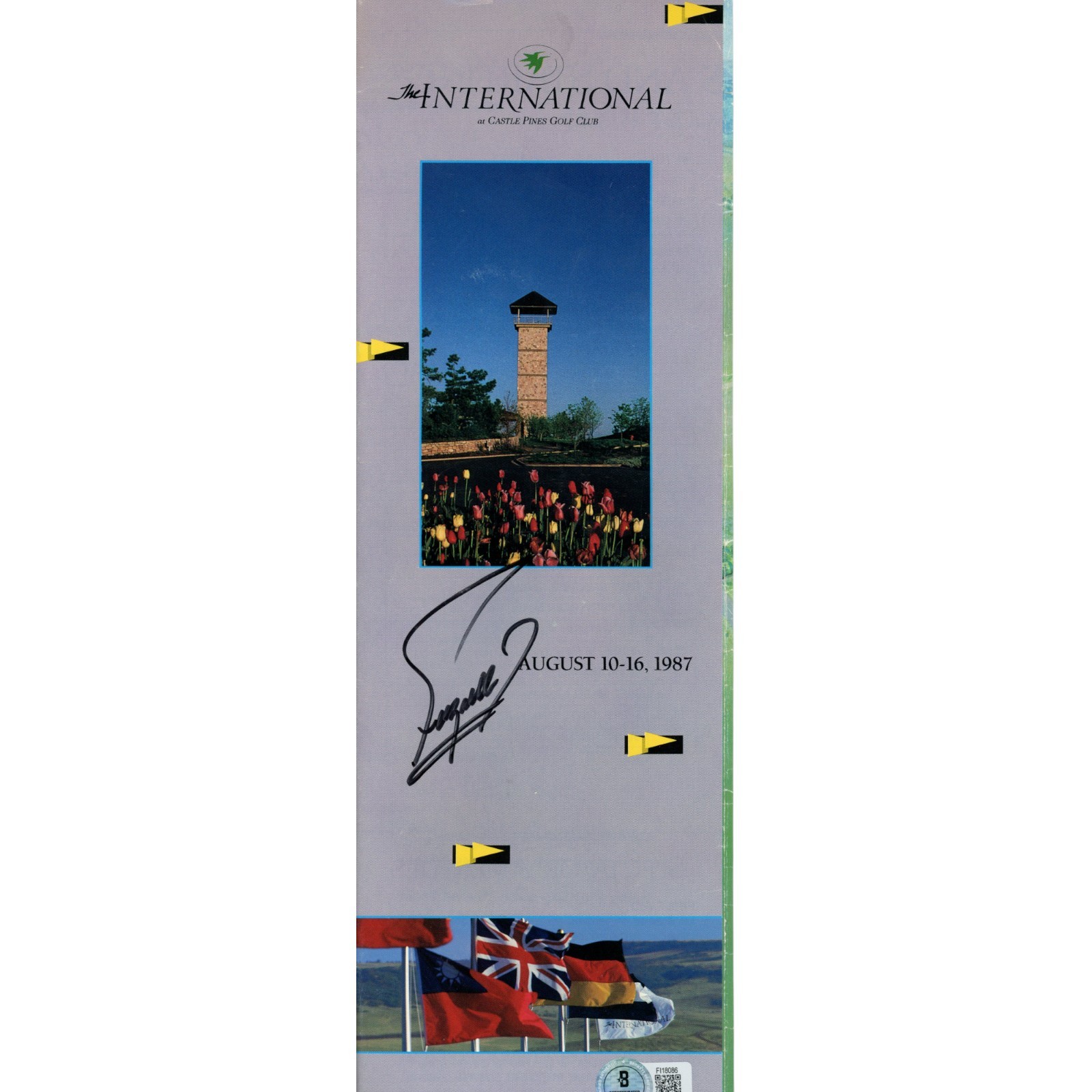 Fuzzy Zoeller Autographed PGA The International Course Map 1987 Beckett 59220