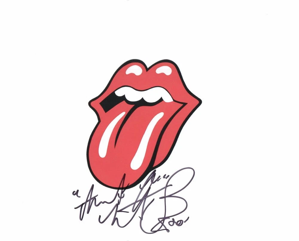 CHARLIE WATTS SIGNED AUTOGRAPH 8X10 PHOTO - ROLLING STONES TONGUE AND LIPS LOGO