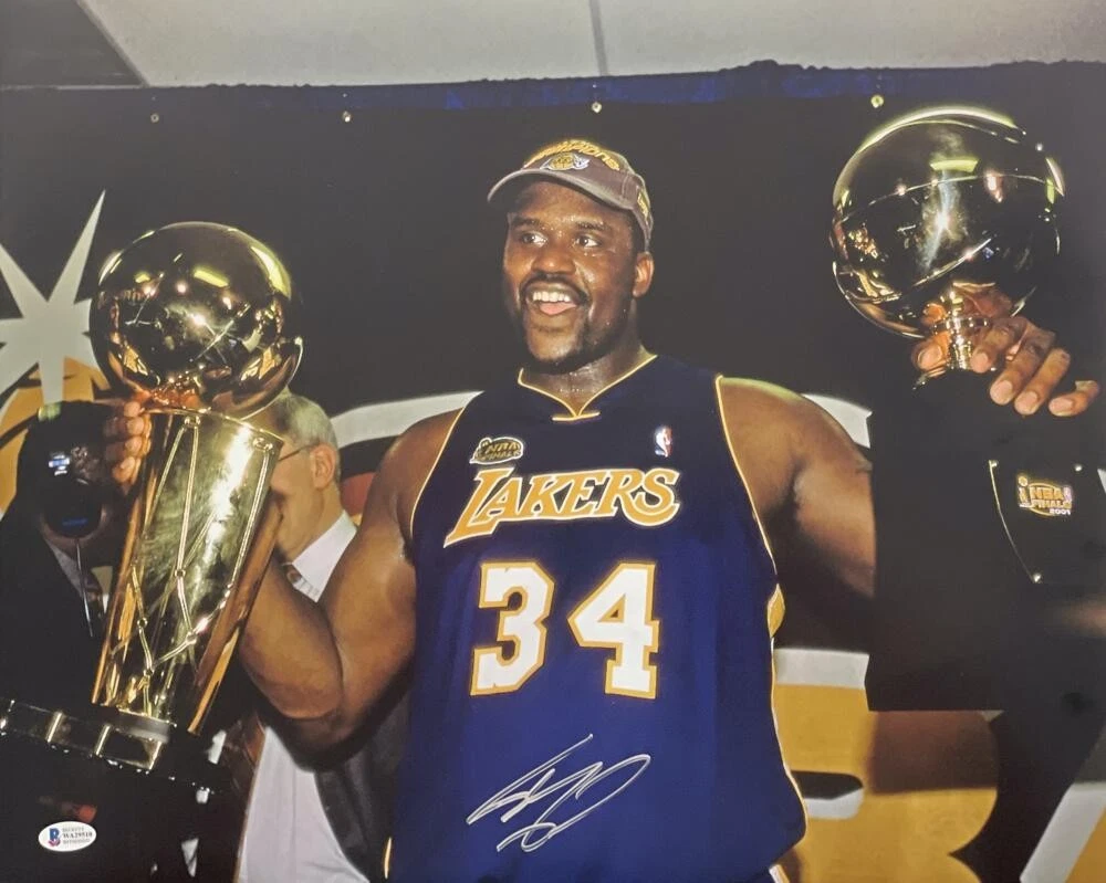 SHAQUILLE SHAQ O'NEAL SIGNED AUTOGRAPH 16x20 PHOTO LOS ANGELES LAKERS CHAMP BAS
