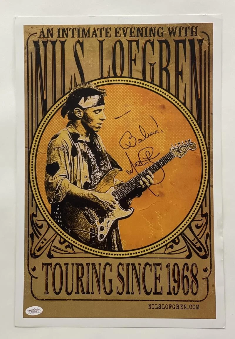 NILS LOFGREN SIGNED AUTOGRAPH 12x18 TOUR POSTER - SPRINGSTEEN E STREET BAND JSA